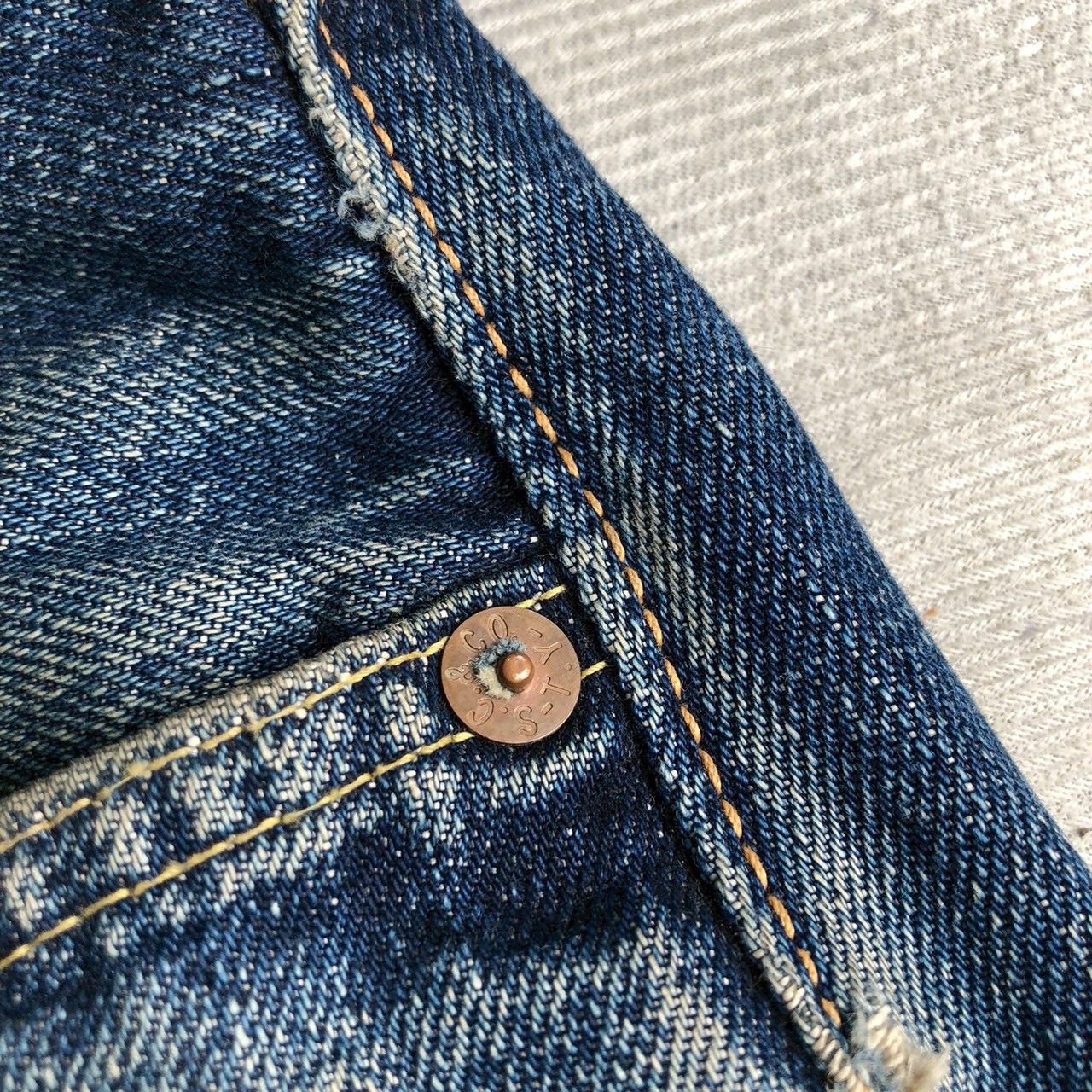 Sugar Cane Vintage Sugar Cane Selvedge Distressed Denim Size US 29 - 10 Thumbnail