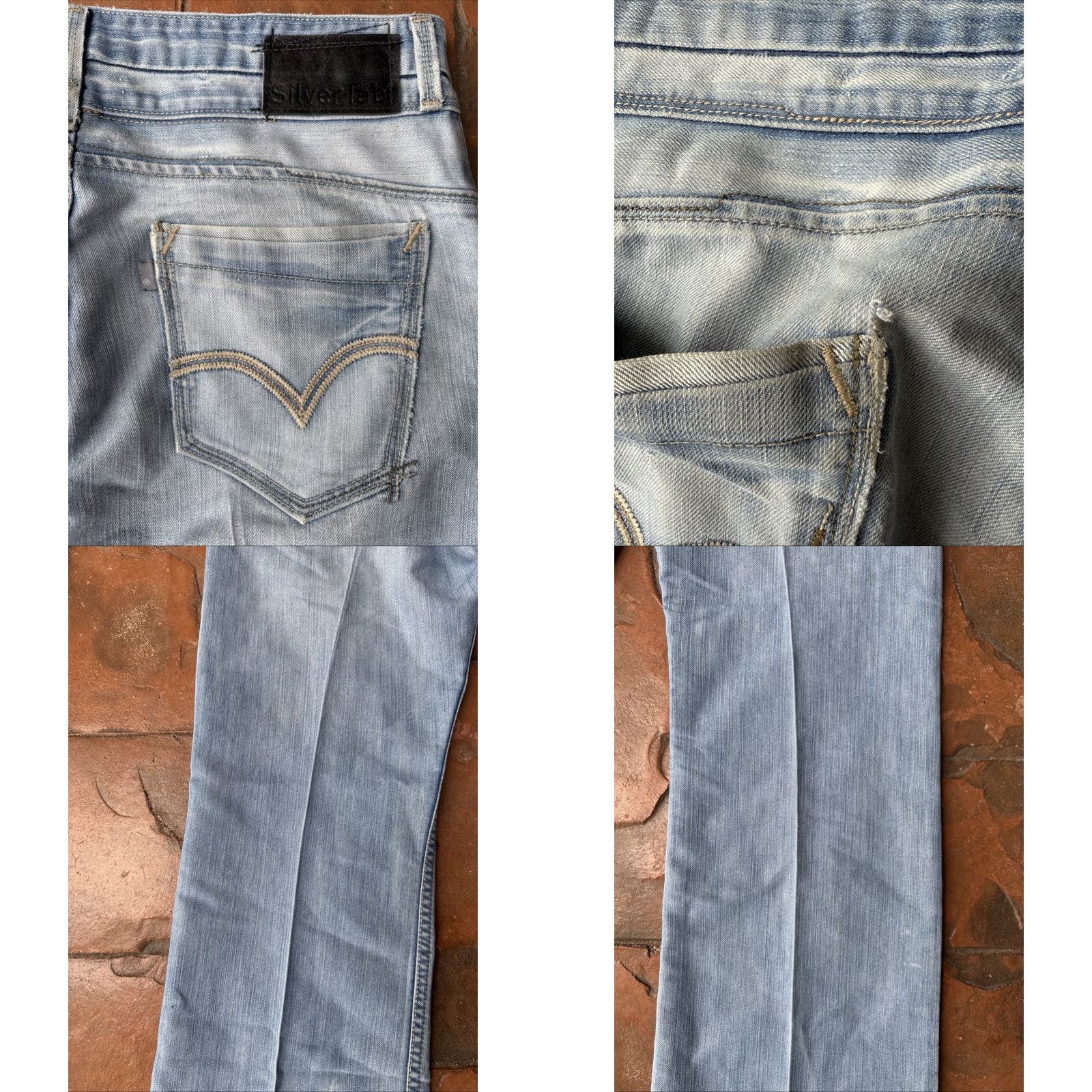 Levi's VINTAGE Levi's Silvertab Bootcut Jeans Mens 33x30 Blue Denim 90s Grunge Logo Pocket Distressed Size US 33 - 9 Thumbnail