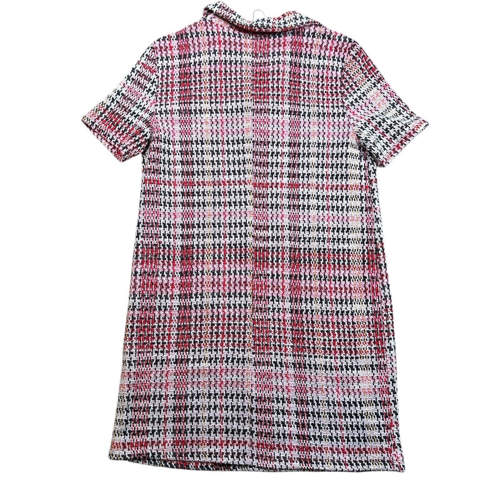Zara Zara Red Plaid Jacquard Short Sleeve Dress Pockets Size M Size M / US 6-8 / IT 42-44 - 7 Thumbnail