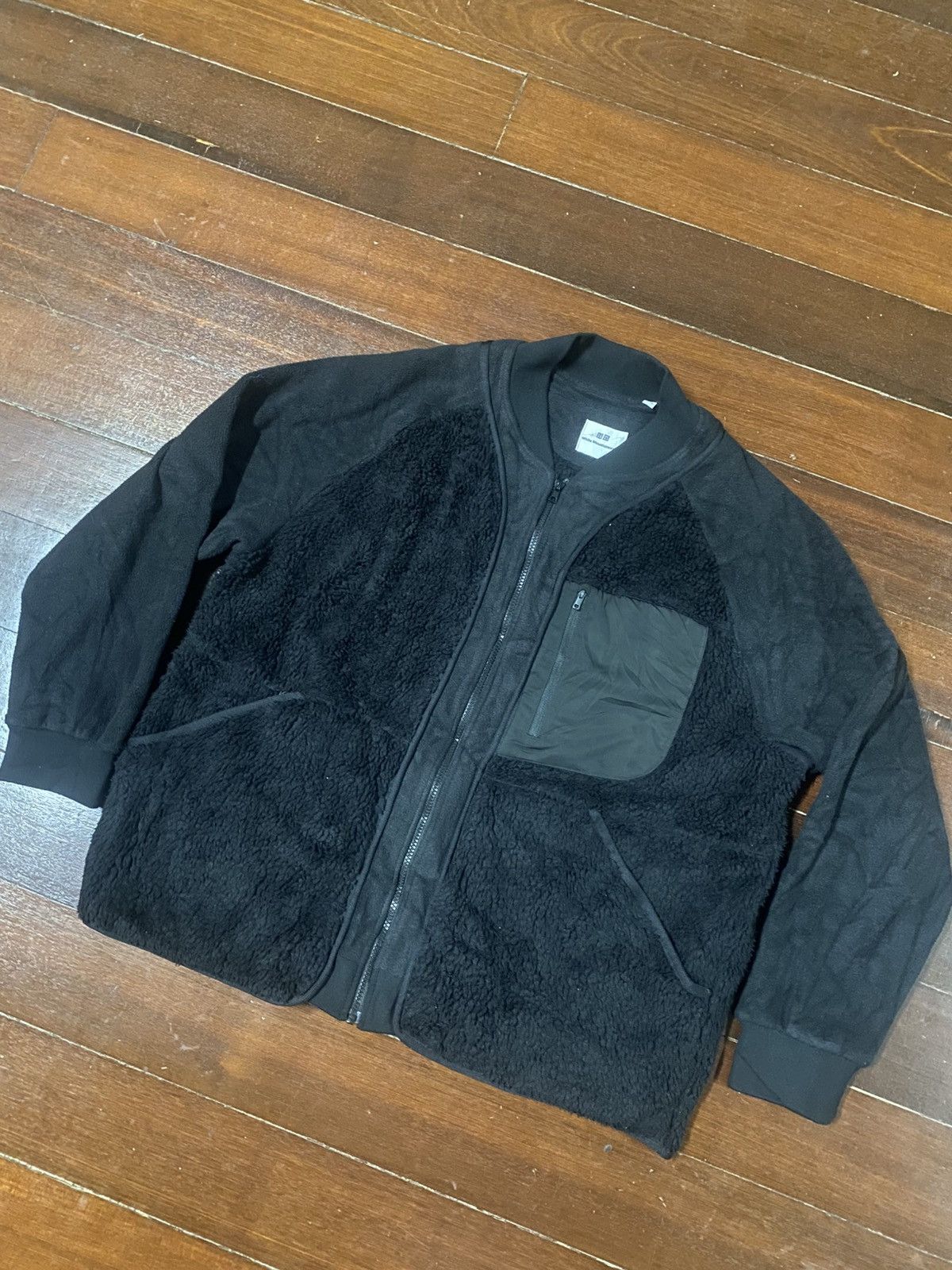 Uniqlo × White Mountaineering UNIQLO WHITE MOUNTAINEERING XL SIZE BLACK PILE FLEECE JACKET Size US XL / EU 56 / 4 - 4 Thumbnail