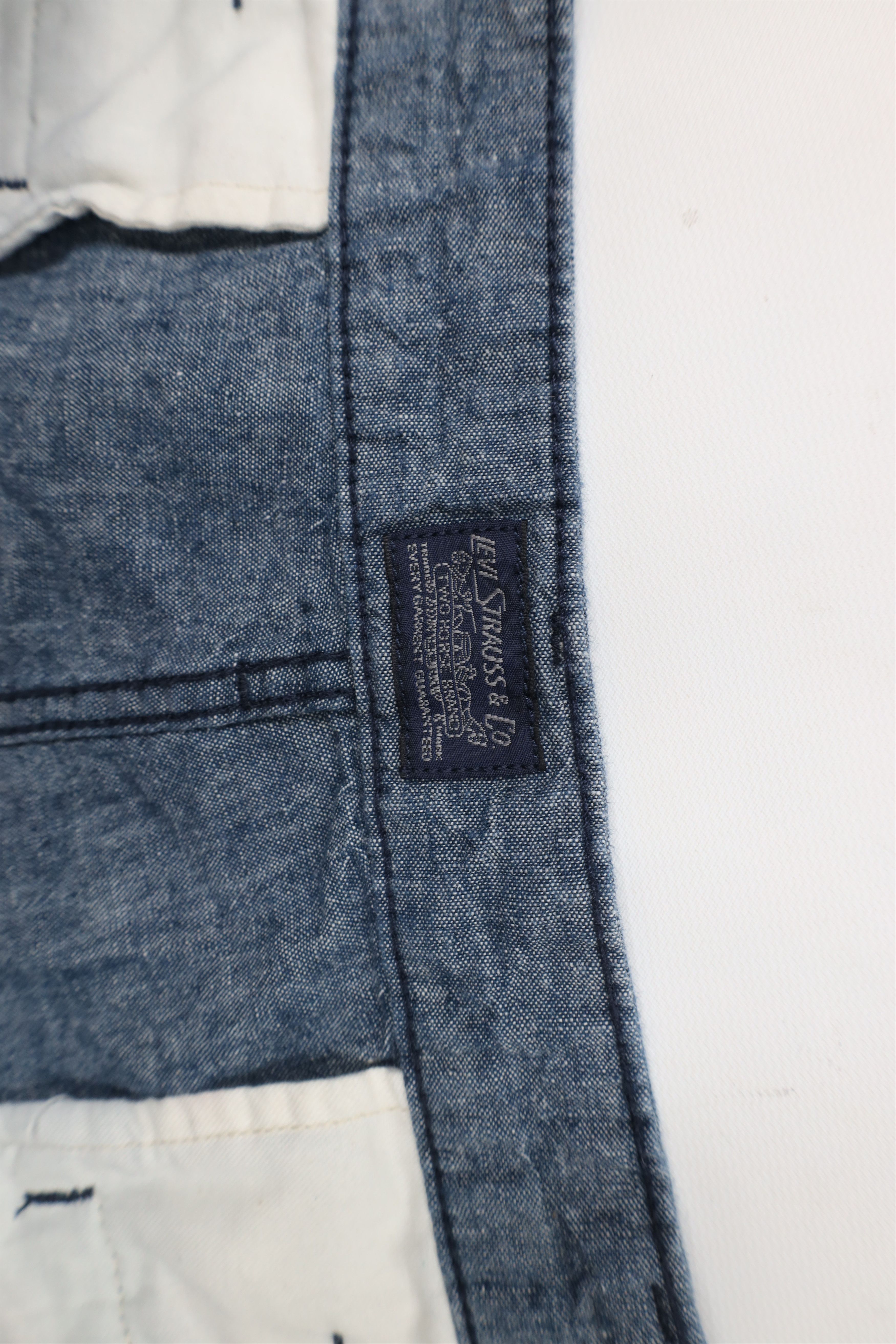Levi's × Vintage Vintage Y2K Levis Linen Blend Cargo Shorts Chambray Blue Size US 40 / EU 56 - 6 Thumbnail