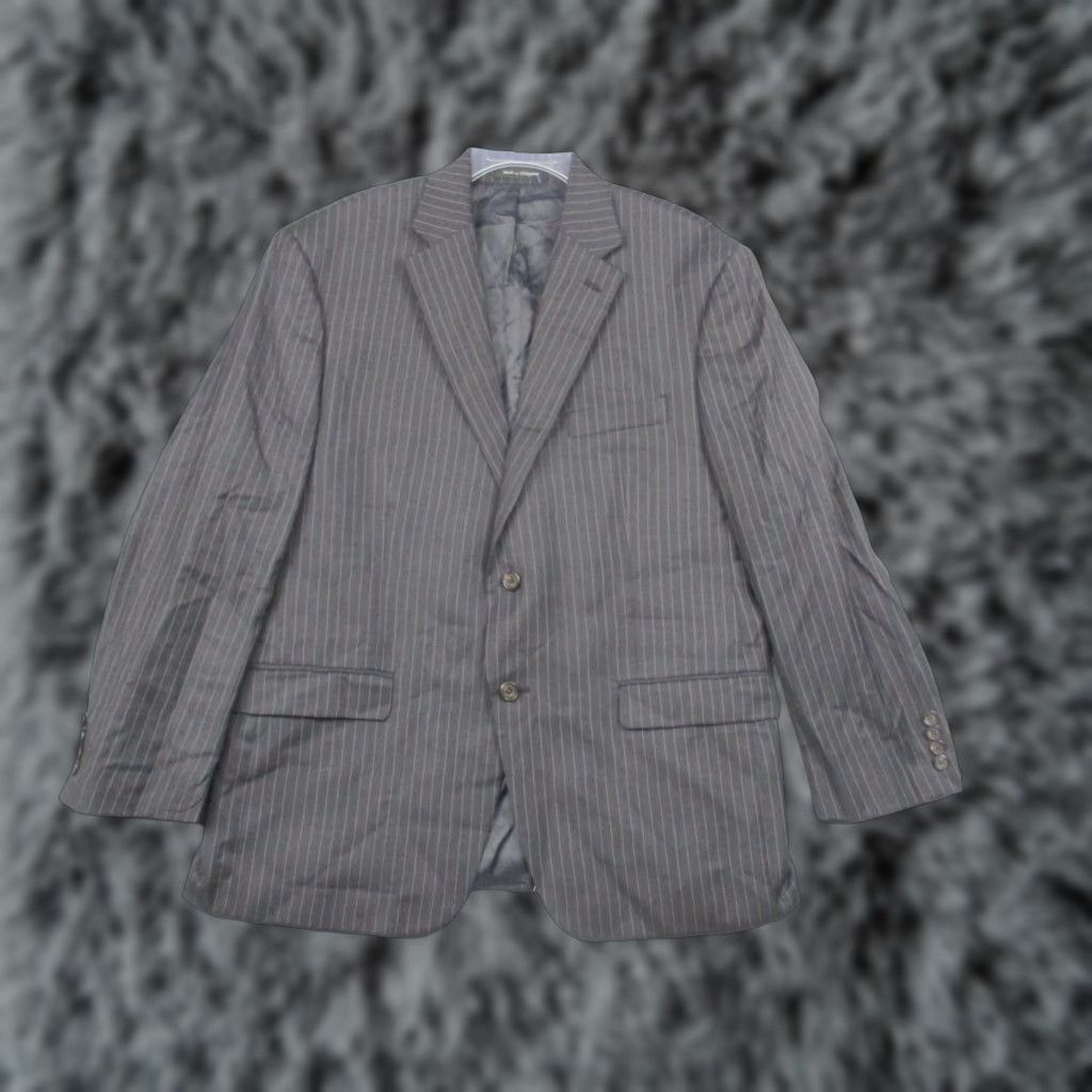 Ralph Lauren Lauren Ralph Lauren Blazer Mens 42S Gray Pinstripe Wool Suit Jacket Classic Jacket (Two-Button) Mens apparel Size 42R - 1 Thumbnail