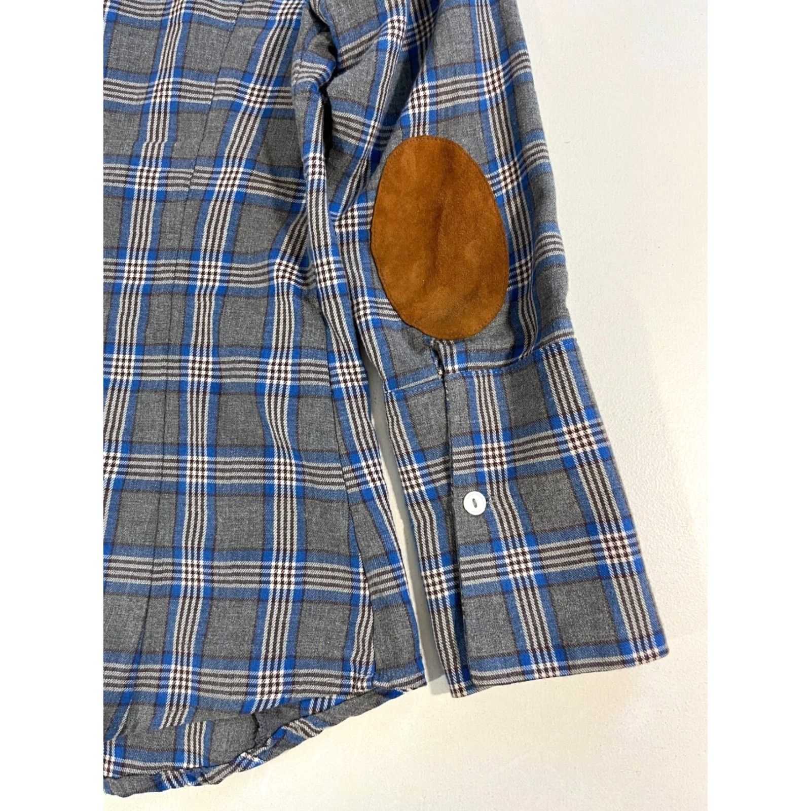 Vintage VINTAGE Bell by Alicia Bell Button-Up Flannel Shirt Plaid Gray Blue Women’s Size 6 Elbow Patches USA"} Size M / US 6-8 / IT 42-44 - 6 Thumbnail