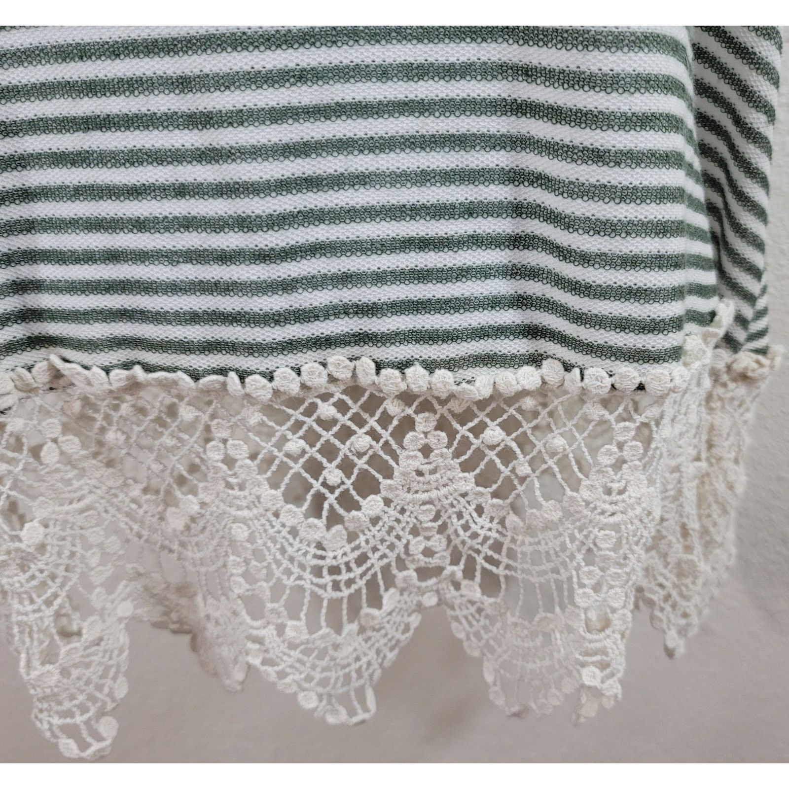 Other Miami Green White Striped Crochet Hem Medium Lightweight Size M / US 6-8 / IT 42-44 - 2 Thumbnail
