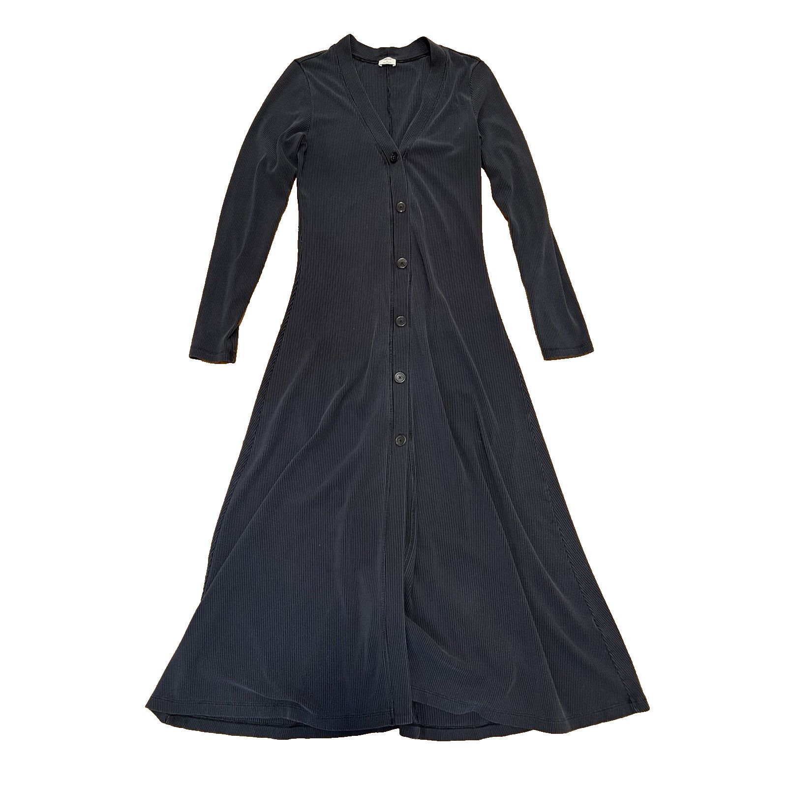 & Other Stories Wilfred Ines Ribbed Knit Midi Dress in Black Medium A003011 Size M / US 6-8 / IT 42-44 - 2 Thumbnail