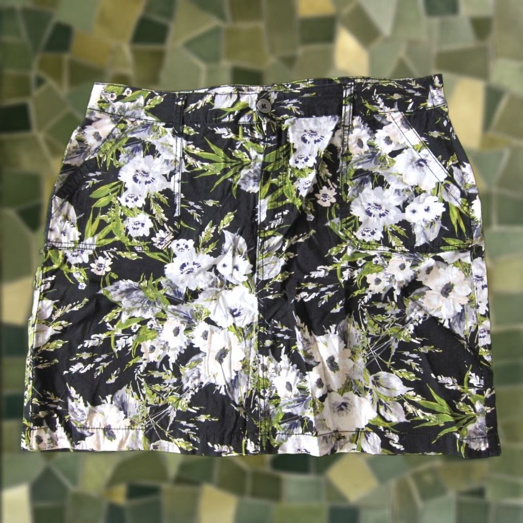 Croft & Barrow Croft & Barrow Cotton Stretch Black White Grey Pocket Built In Short Skort 14 Size 36" / US 14 / IT 50 - 1 Thumbnail