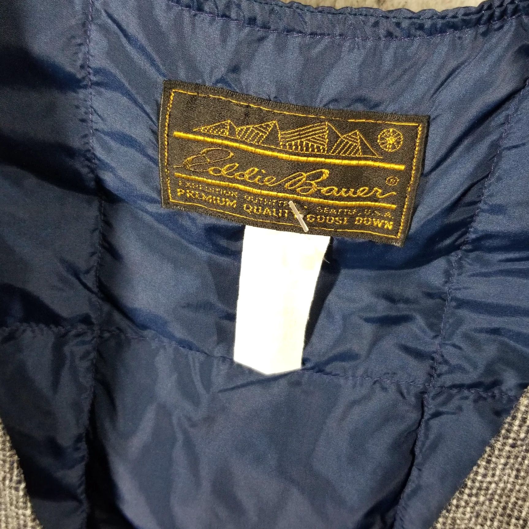 Eddie Bauer Vintage Yes Eddie Bauer Vest Mens Large Gray Blue Goose Down Puffer Wool Tweed Button Lined Size US L / EU 52-54 / 3 - 4 Thumbnail