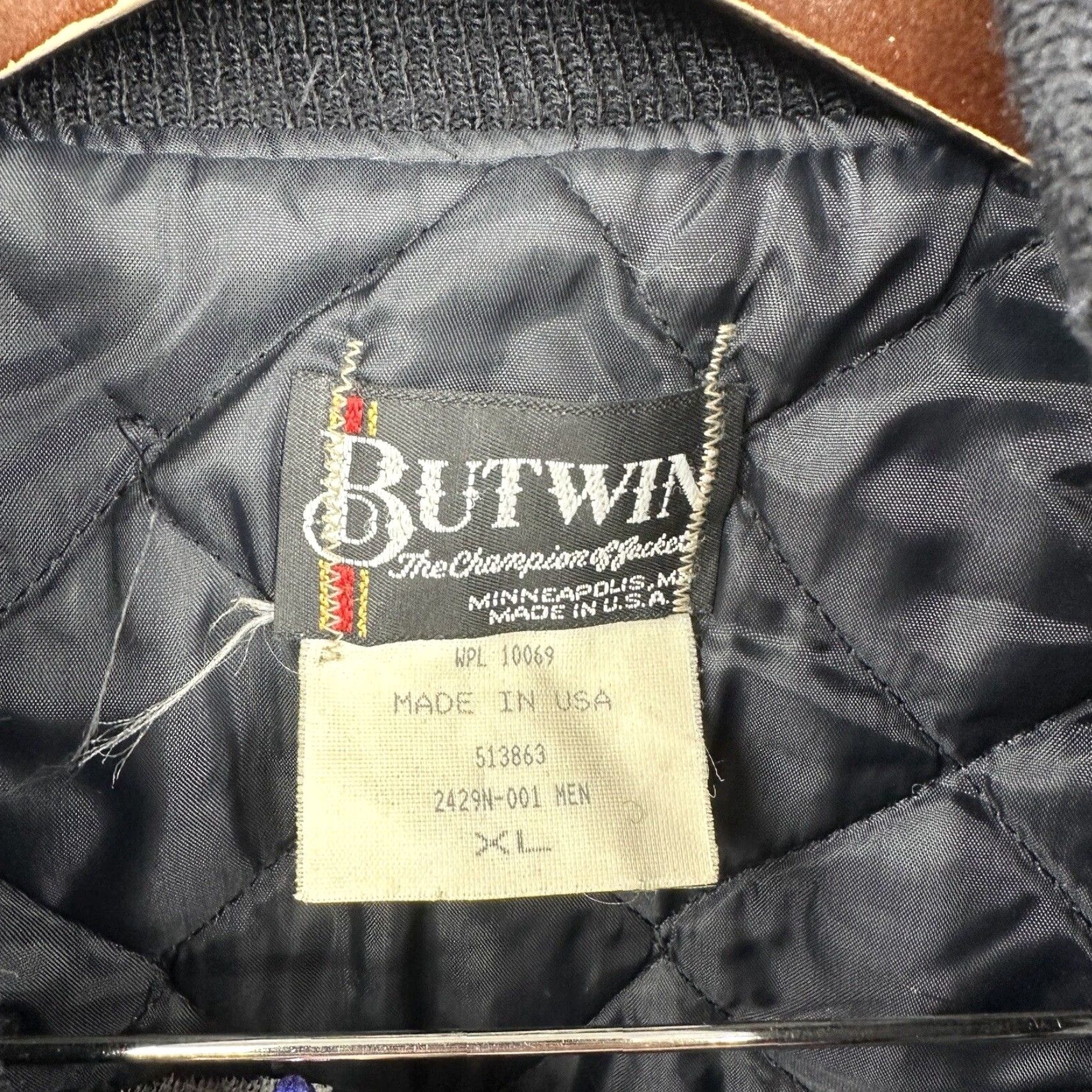 Vintage VINTAGE Butwin Wool Varsity Jacket Trucker XL Black 1970s Rockabilly Mens XL Vintage Wool Coat Size US XL / EU 56 / 4 - 7 Thumbnail