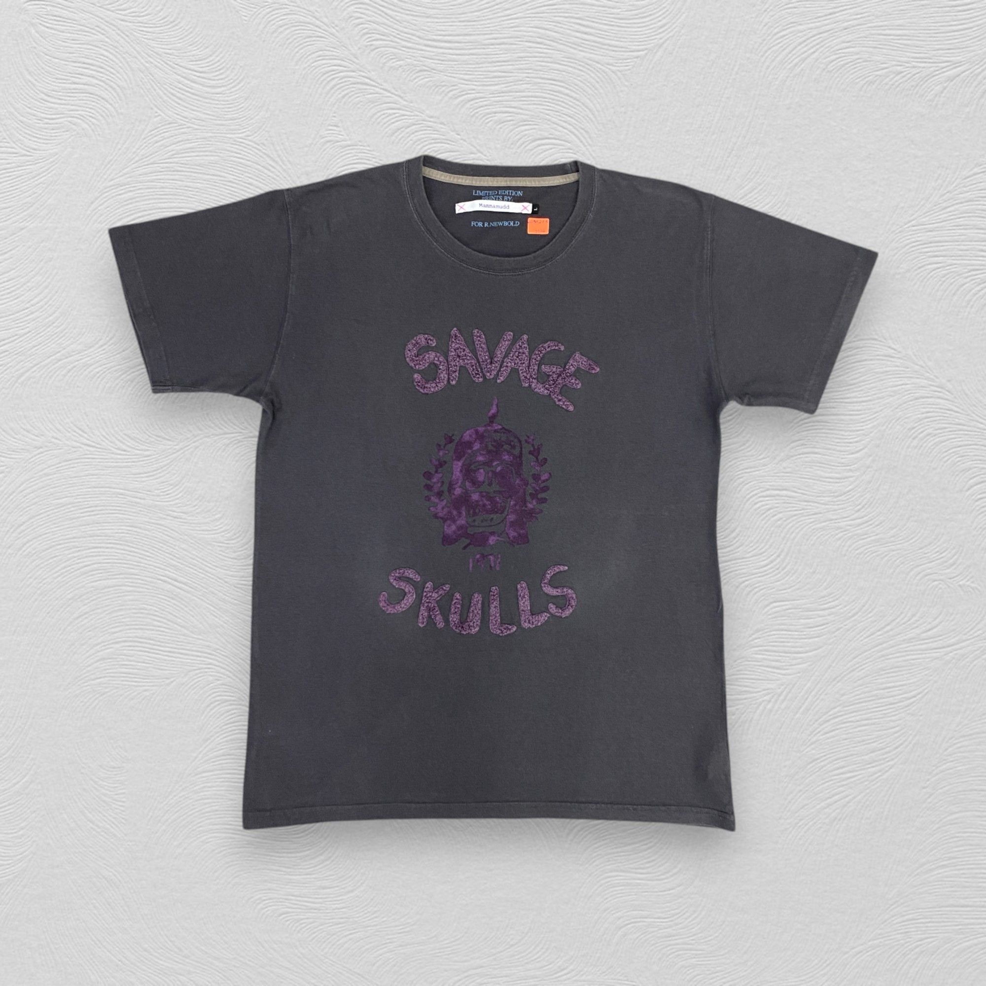 R.Newbold Vintage R.Newbold x Mammamudd Savage Skulls T Shirt - J026 Size US M / EU 48-50 / 2 - 1 Thumbnail