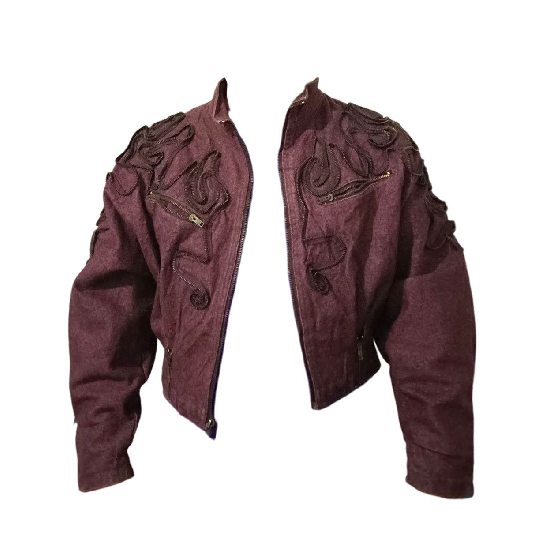 Isamu Katayama Backlash Archive Full Lace Western Maroon DenimJacket iron Multi Zip Size US L / EU 52-54 / 3 - 3 Thumbnail