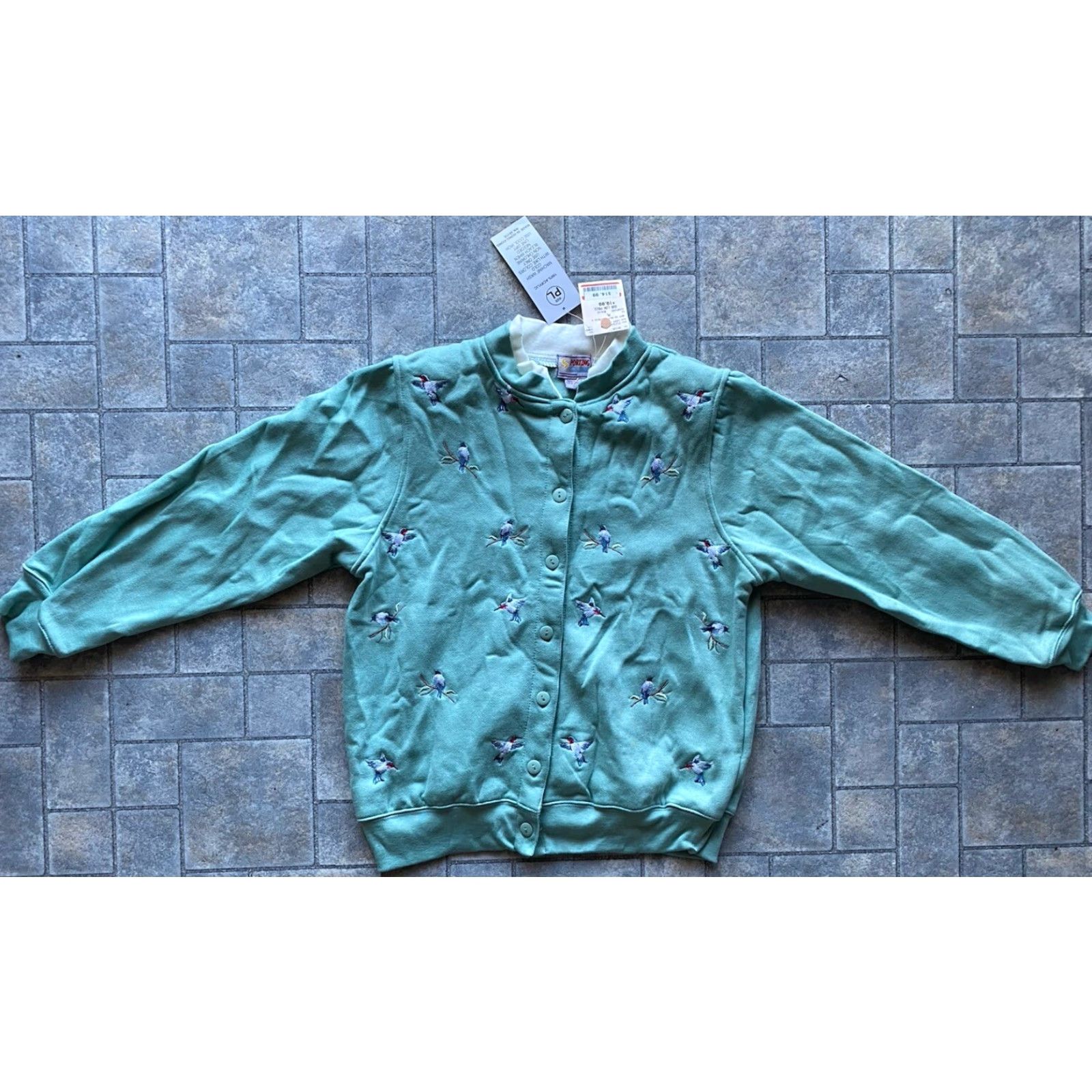 Vintage VINTAGE Sporting Club Cardigan Petite Women’s Embroidered Birds Size PL See Photos Womens Sweater Bird Size L / US 10 / IT 46 - 2 Thumbnail