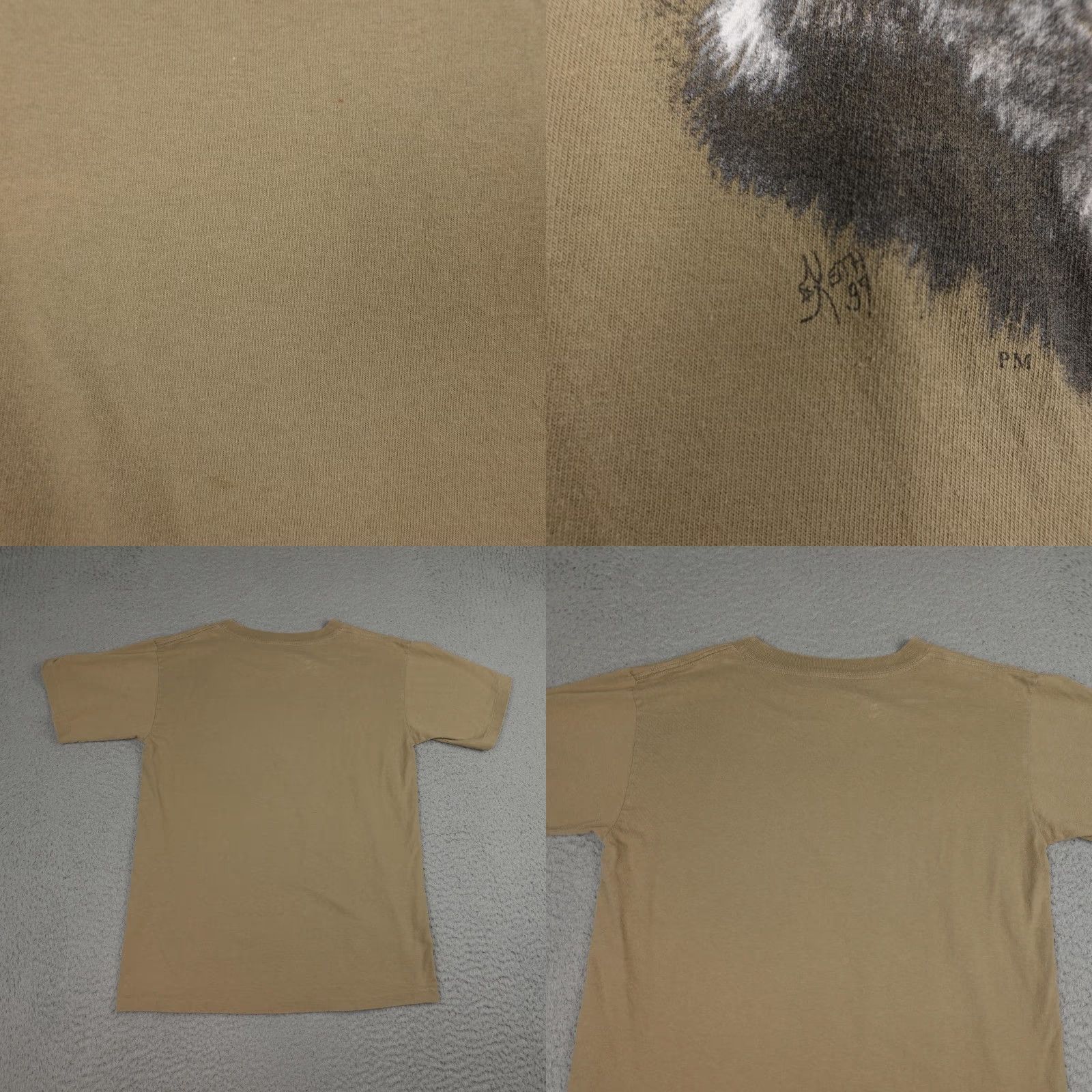 Vintage VINTAGE Wolf Shirt Mens Medium Beige Wolf New Mexico Graphic 90s Prairie Mountain T-Shirt Mens Size US M / EU 48-50 / 2 - 8 Thumbnail