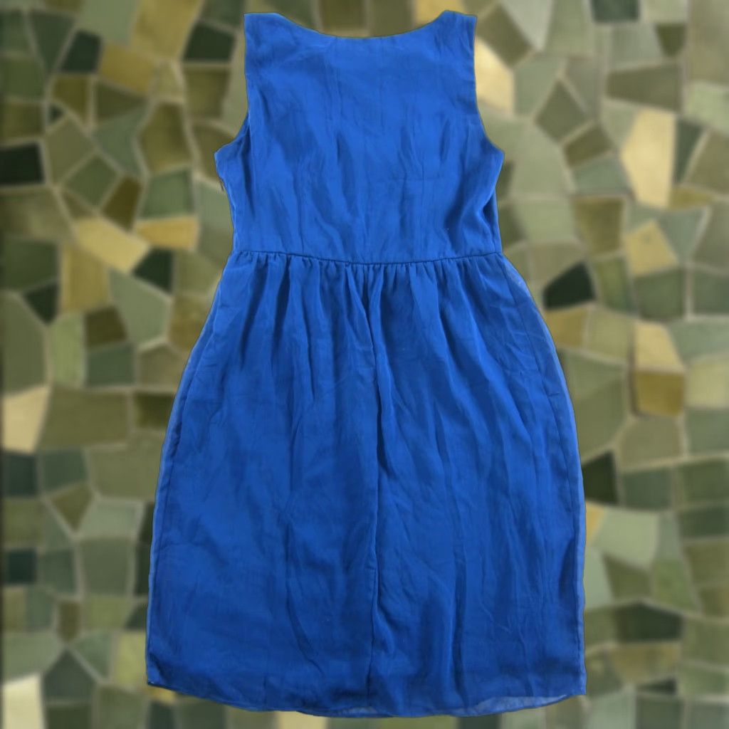 Vintage VINTAGE Another Thyme Blue Ruffle Sleeveless Sheath Tank Dress Women Size 8 Size M / US 6-8 / IT 42-44 - 1 Thumbnail