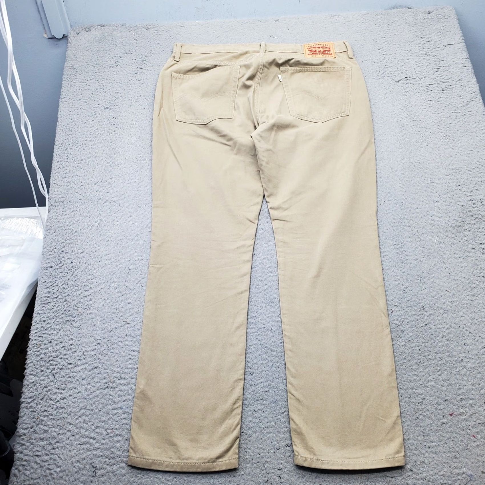 Levi's Levi's Mens 511 Straight Jeans 36 Tan Denim 5-Pocket White Tab Double Stitch 100% Cotton Slim Straight Size 36 Mens Fit Size US 36 / EU 52 - 2 Thumbnail