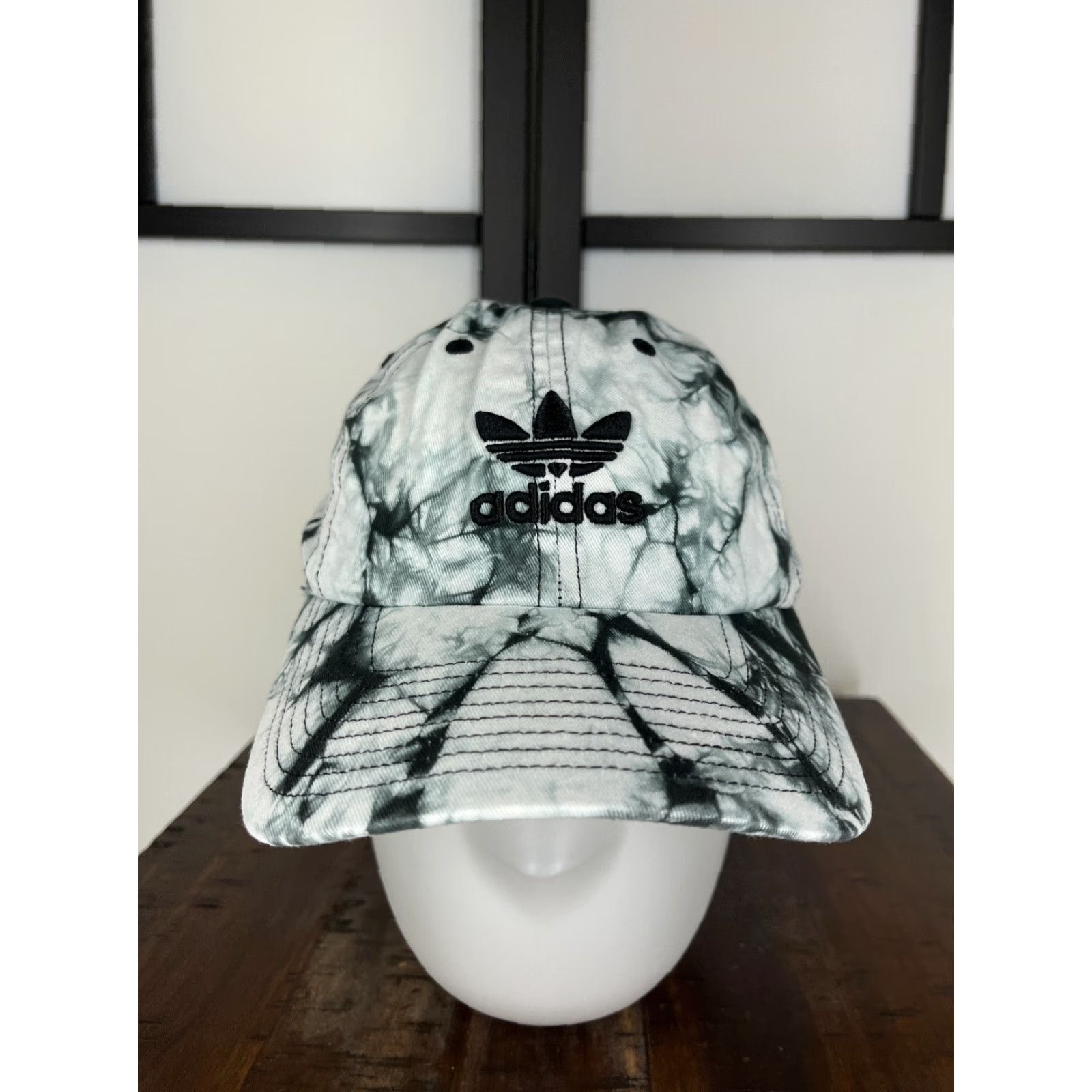 Adidas Adidas Hat Cap Strap Back Adult One Size White Black Tie Dye 100% Cotton Twill Size ONE SIZE - 2 Thumbnail