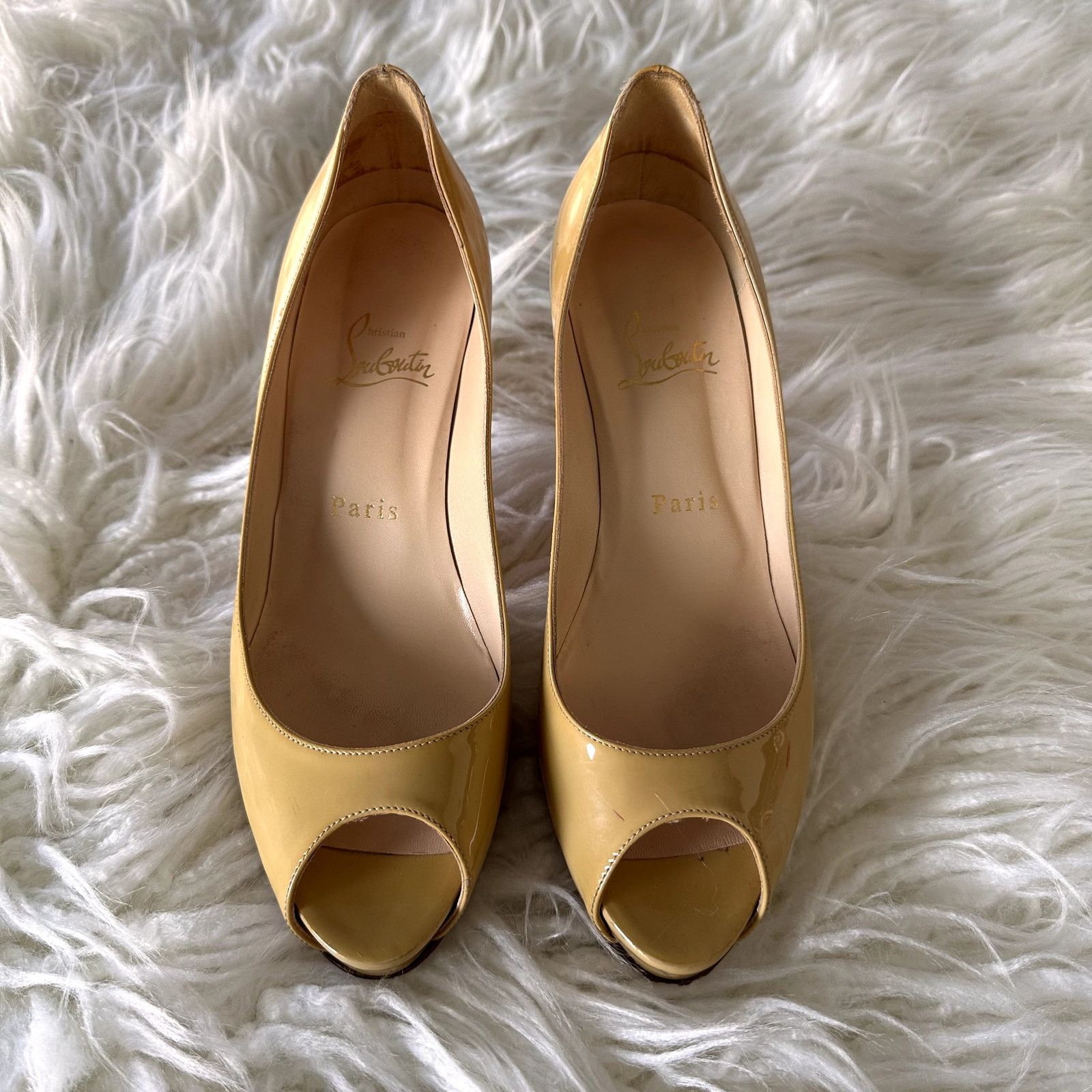 Christian Louboutin Beige Cream Yellow Christian Louboutin Heels Size 37 1/2 Size US 7.5 / IT 37.5 - 1 Thumbnail