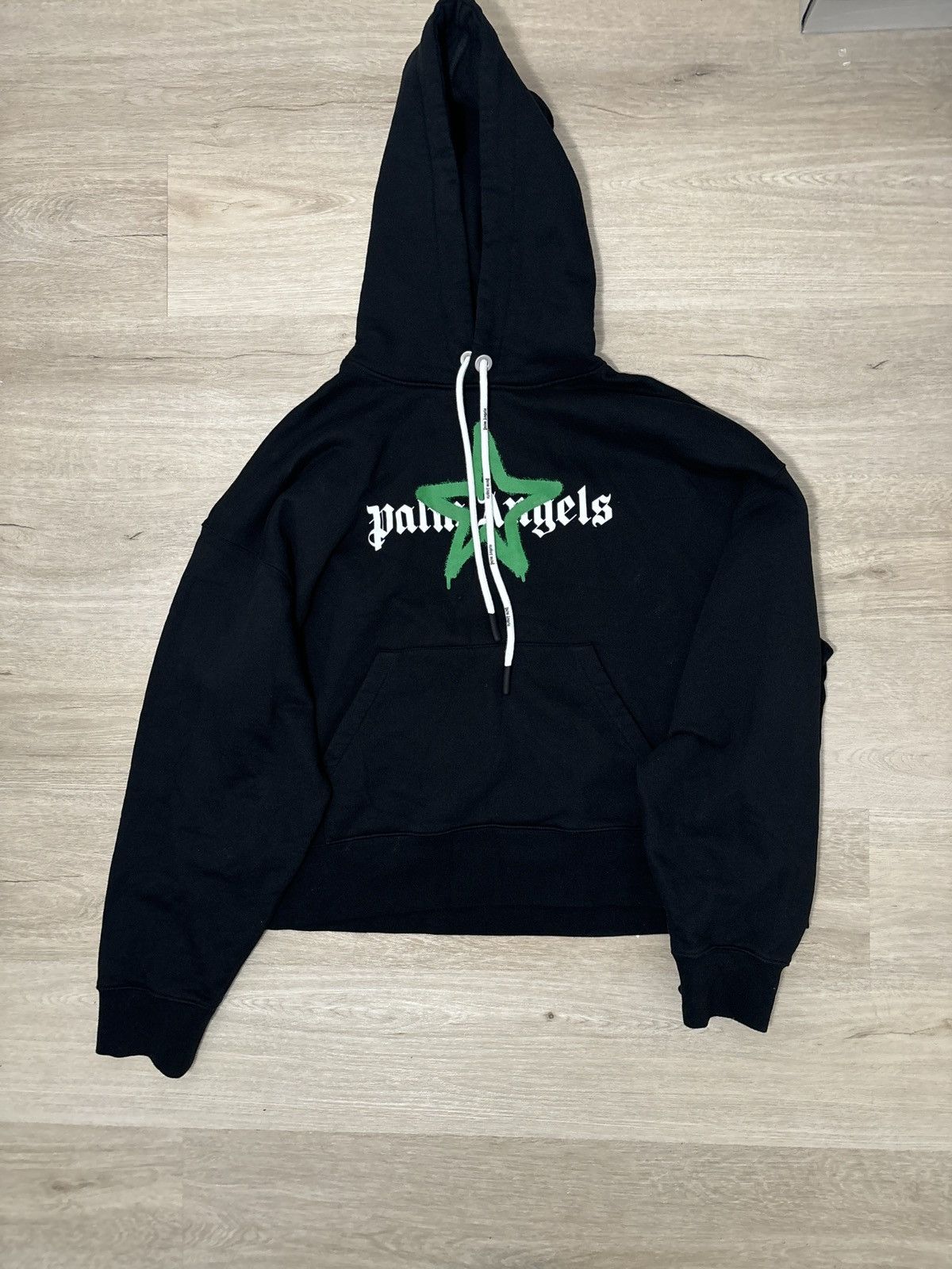 トップス palm angels star sprayed Hoodie Palm Angels Star Sprayed Hoodie Black/Green Men's - SS23 - US