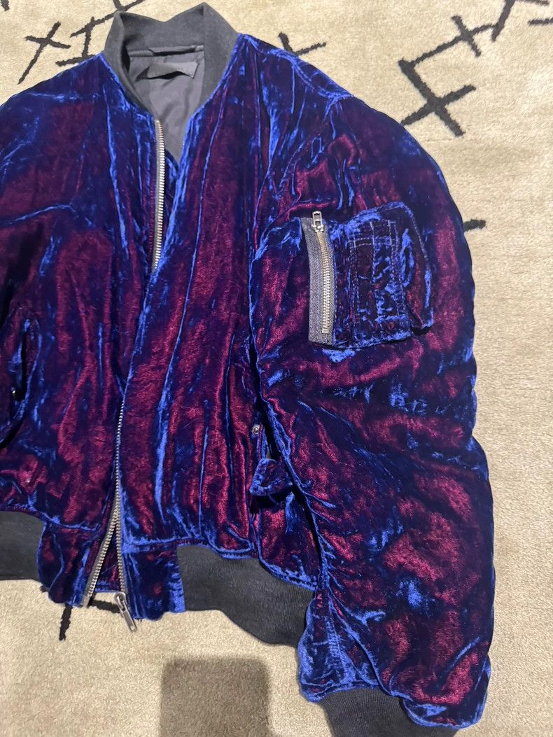 Haider Ackermann HAIDER ACKERMANN FW15 Purple Velvet Baseball Jacket 2502-N Size US L / EU 52-54 / 3 - 2 Thumbnail