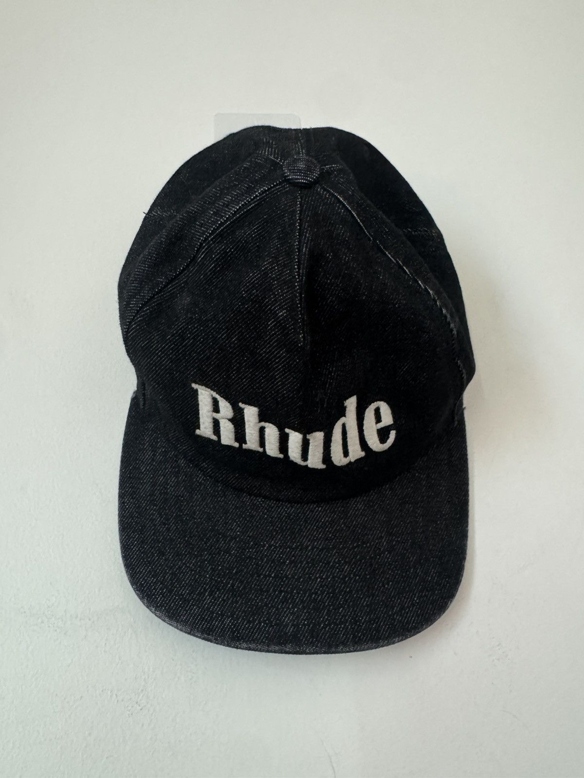 Rhude Rhude Logo Hat – Black Denim Vintage Embroidered Cap Size ONE SIZE - 1 Thumbnail