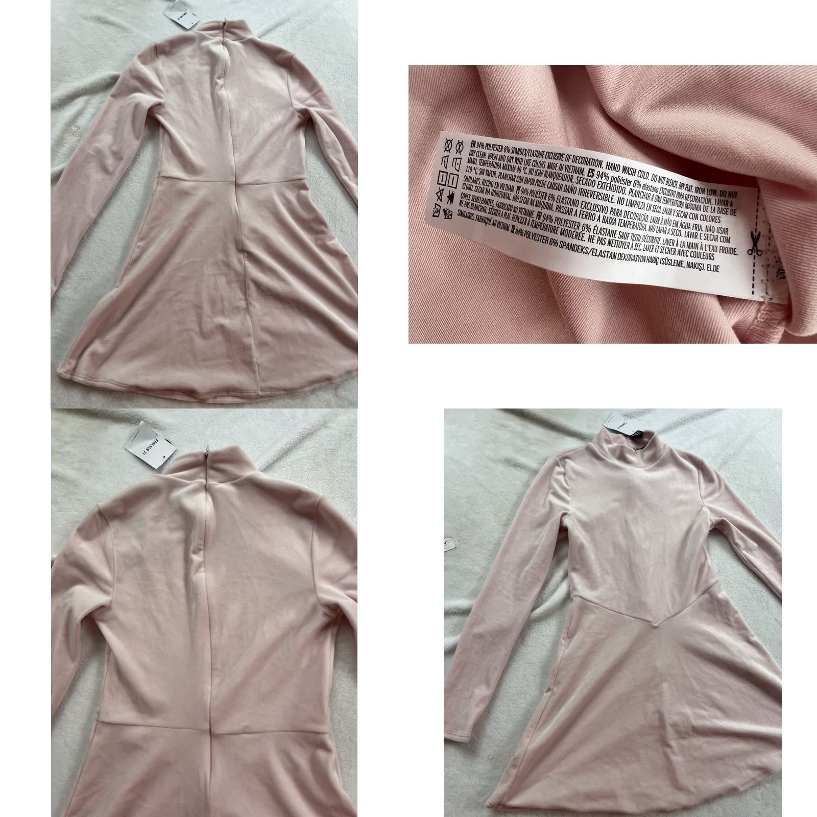 Forever 21 FOREVER 21 Light Pink Velvet Turtleneck Mini Dress Long Sleeve M NWT Women Size M / US 6-8 / IT 42-44 - 8 Thumbnail