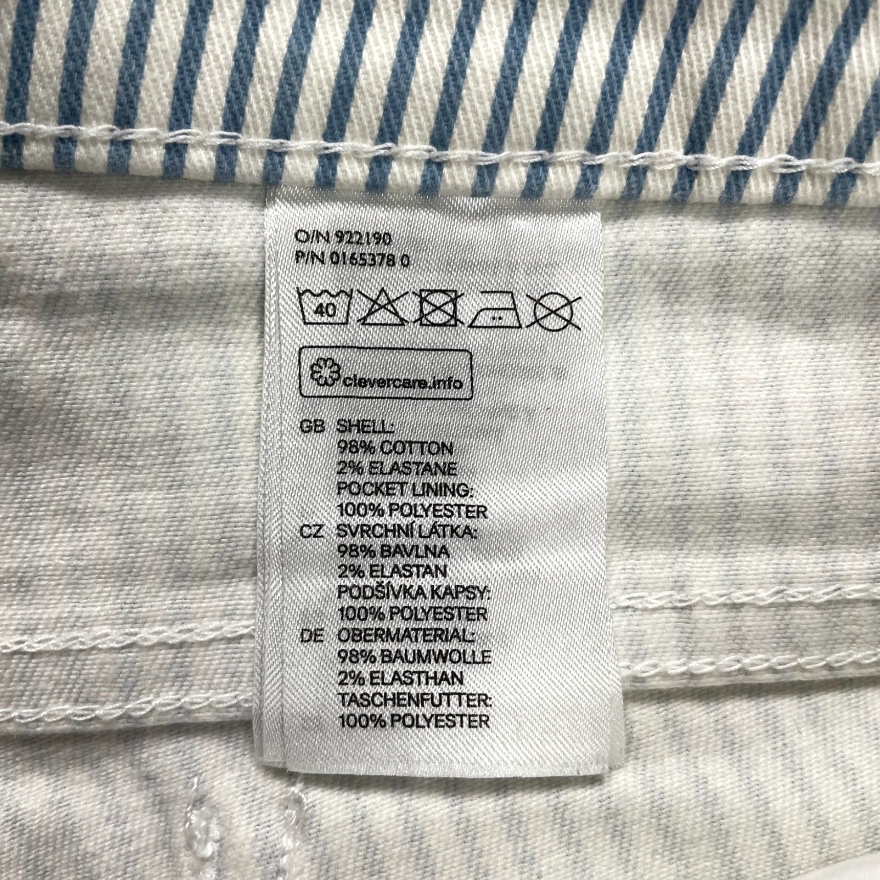 H&M VINTAGE H&M Women’s Bermuda Shorts Casual Cotton Spandex 38 White Blue Striped Mid Rise 30x2 Size 26" / US 2 / IT 38 - 5 Thumbnail