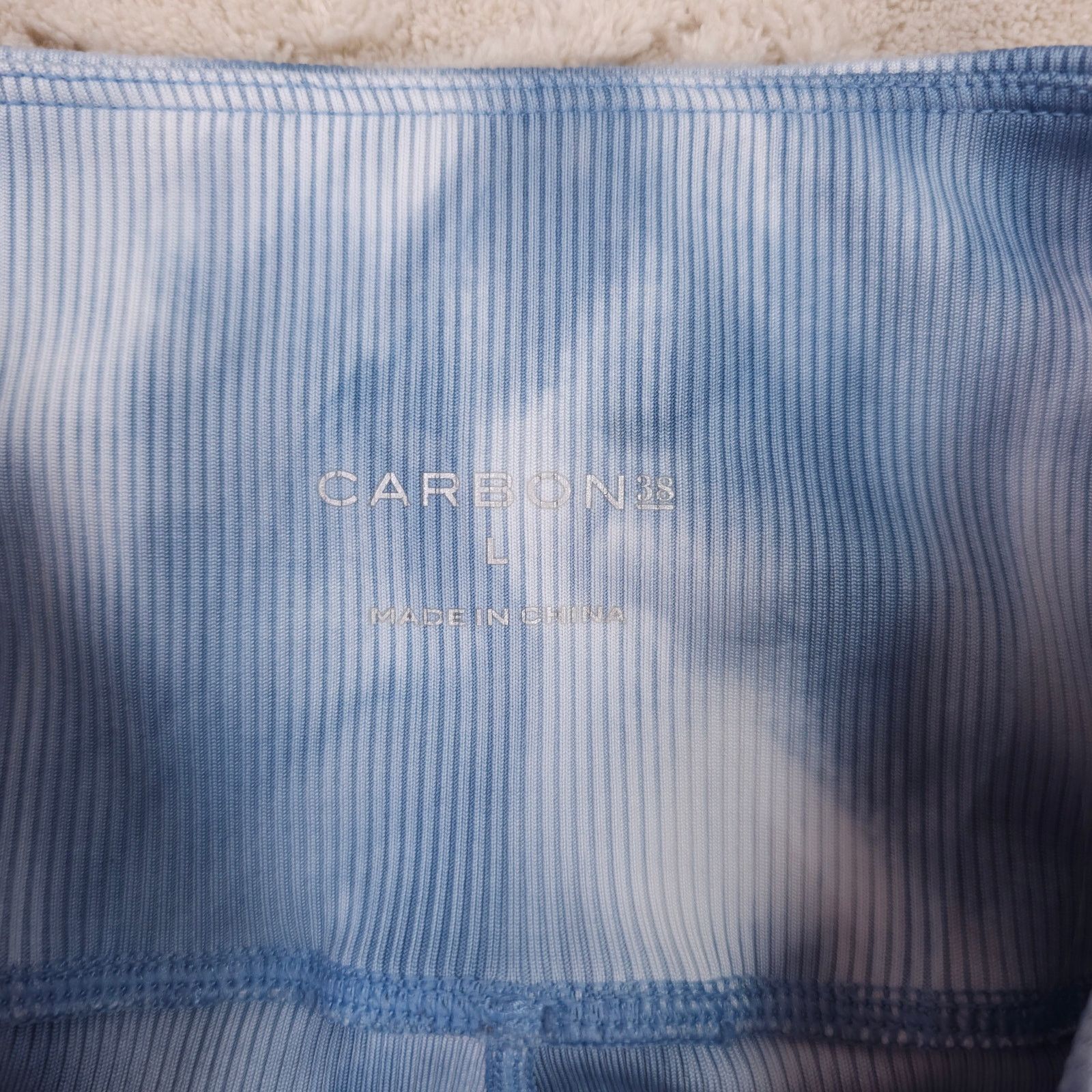 Other Carbon38 Tie Dye Ribbed 7/8 Legging French Navy/White Large Size 34" / US 12 / IT 48 - 4 Thumbnail