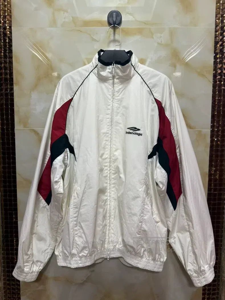 Balenciaga Balenciaga 3B White and Red Colorblock Sport Jacket Size US S / EU 44-46 / 1 - 1 Thumbnail