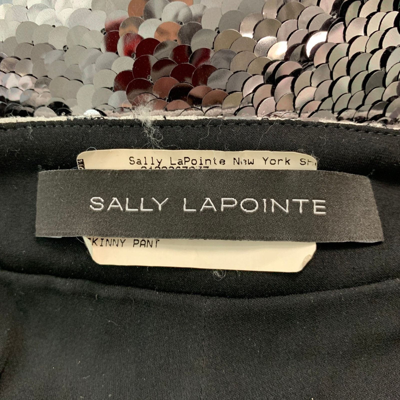 Other SALLY LAPOINTE Size M Silver Sequined Dress Pants Size 30" / US 8 / IT 44 - 5 Thumbnail