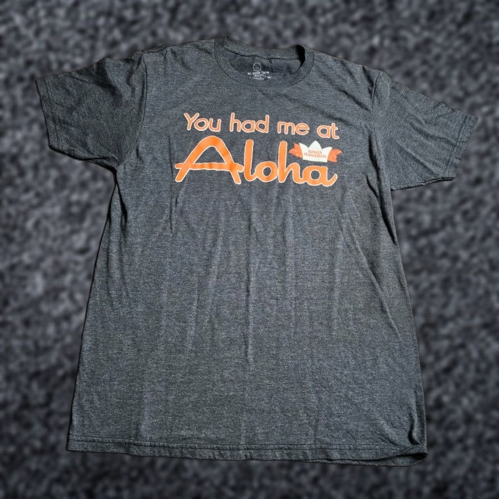 Doublet In Your Face Apparel T-Shirt Mens M Gray Hawaiian Double-Sided You Had Me At Aloha Kings Hawaiian Rolls Crew Neck Cotton Blend Size US M / EU 48-50 / 2 - 1 Thumbnail