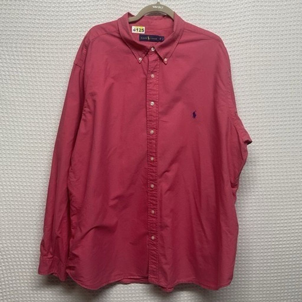 Ralph Lauren Ralph Lauren Red Cotton Long Sleeve Button Up Shirt Men 3XB Size US XL / EU 56 / 4 - 7 Thumbnail