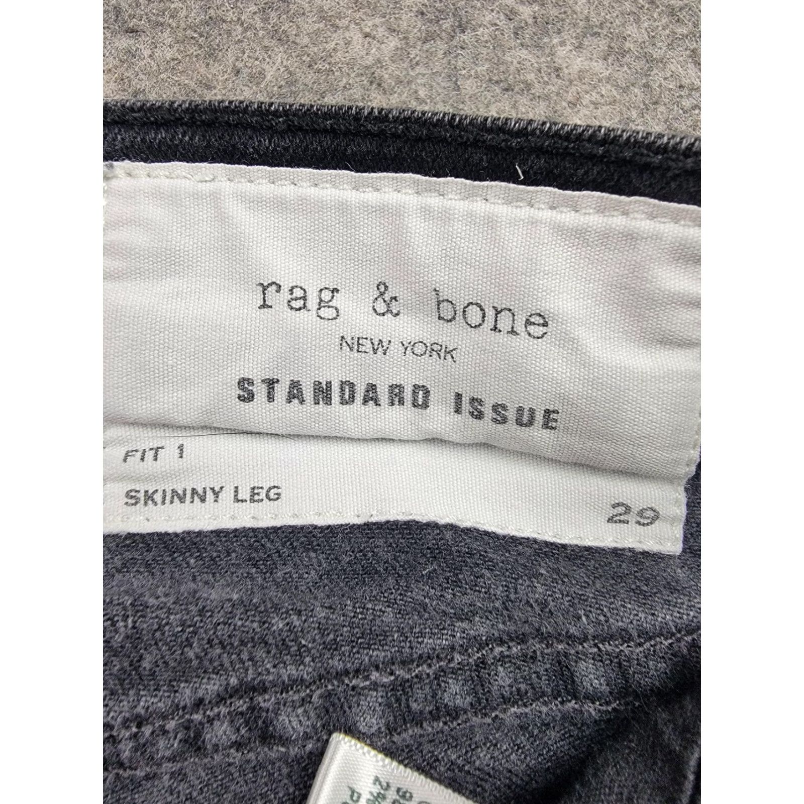 Rag & Bone rag & bone Jeans Mens 29 Black Fit 1 Skinny Button Fly Made USA 29x31 Stretch Size US 29 - 5 Thumbnail