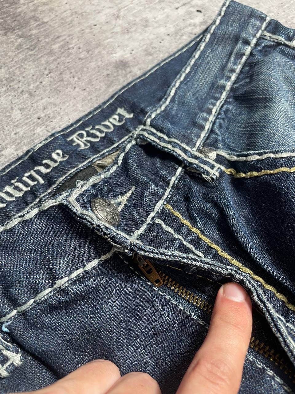 Antique Rivet Vintage 00s Antique Rivet Rock Revival Style Denim Jeans Y2K Size US 34 / EU 50 - 8 Thumbnail