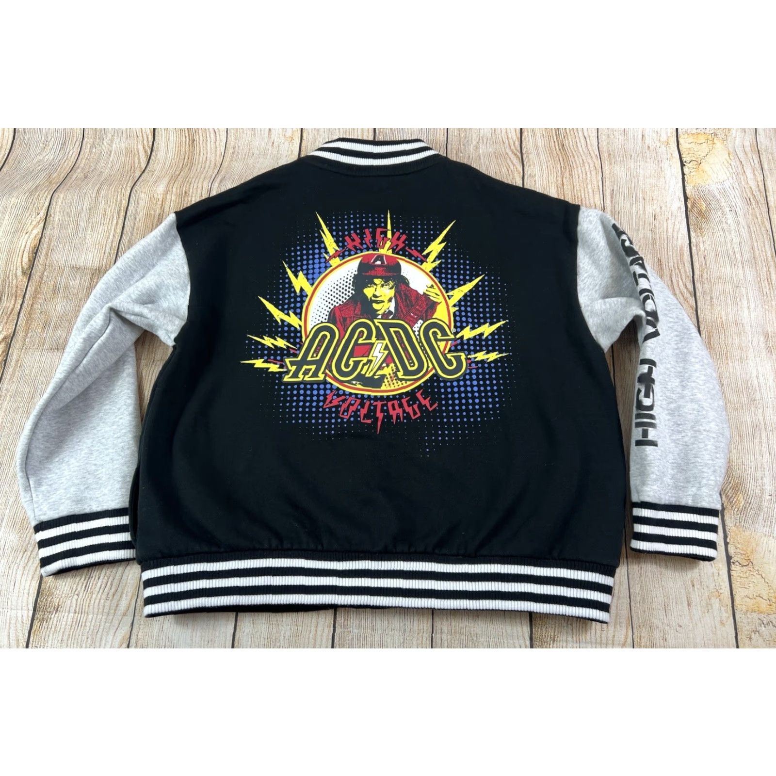 Vintage Goodie Two Sleeves AC/DC Goodie Two Sleeves Varsity Jacket Snap Black L Men Large Rock Music High Voltage Casual Jacket Size US L / EU 52-54 / 3 - 2 Thumbnail