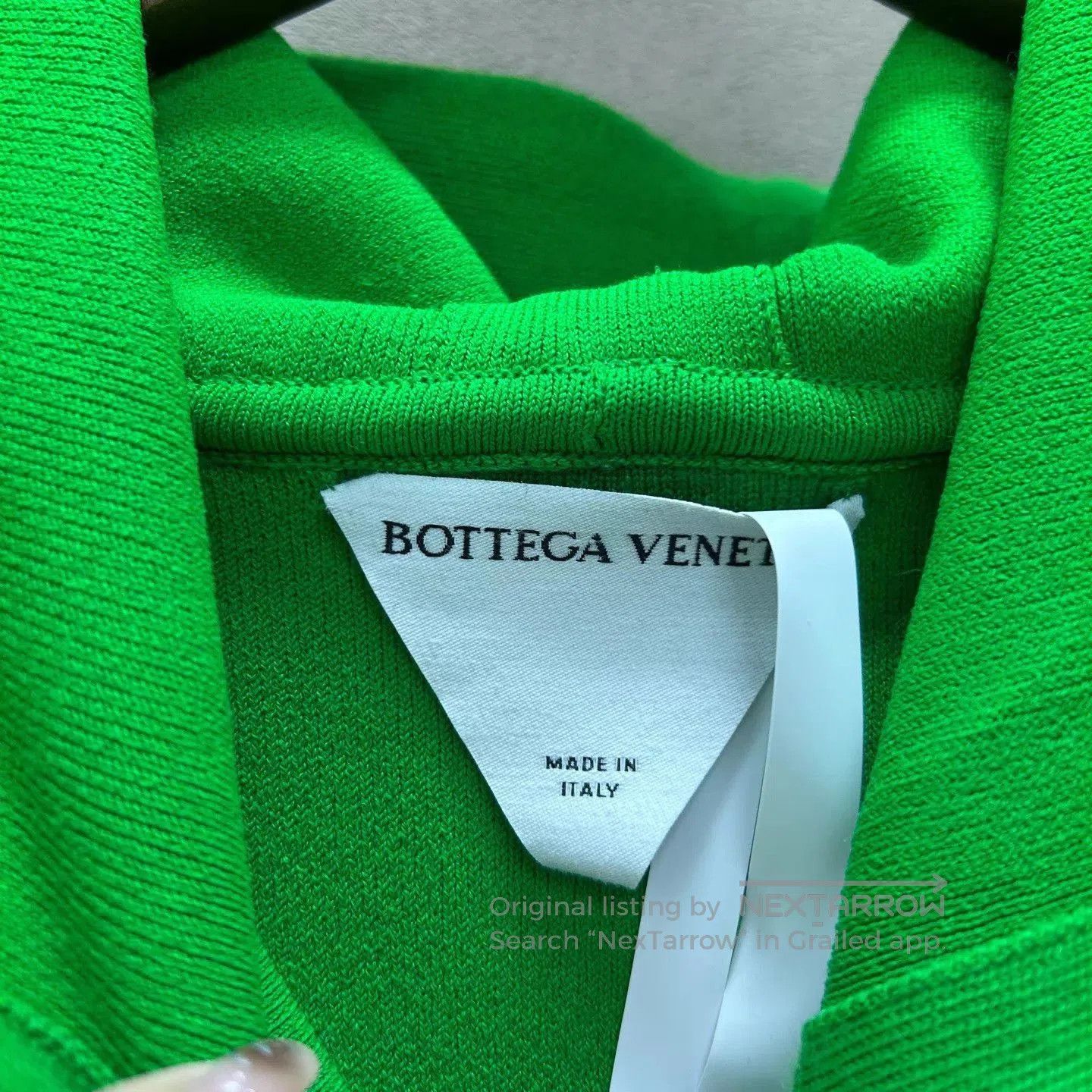 Bottega Veneta Green Hooded Sweatshirt with Drawstrings. Size US M / EU 48-50 / 2 - 3 Thumbnail