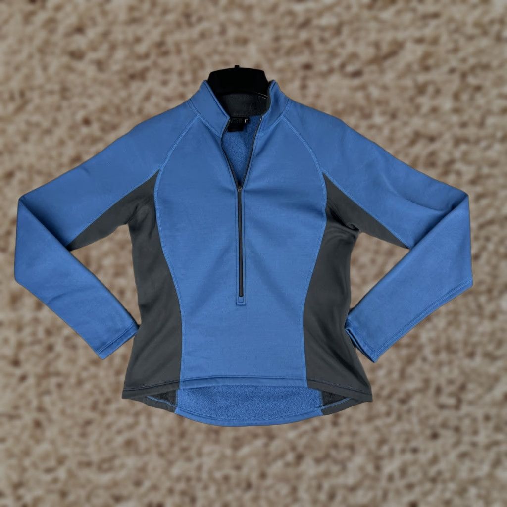 Vintage REI Womens 1/2 Zip Blue Black Fleece Lined Mock Neck Knit Polyester Sweatshirt Shirt XS Regular Size XS / US 0-2 / IT 36-38 - 1 Thumbnail