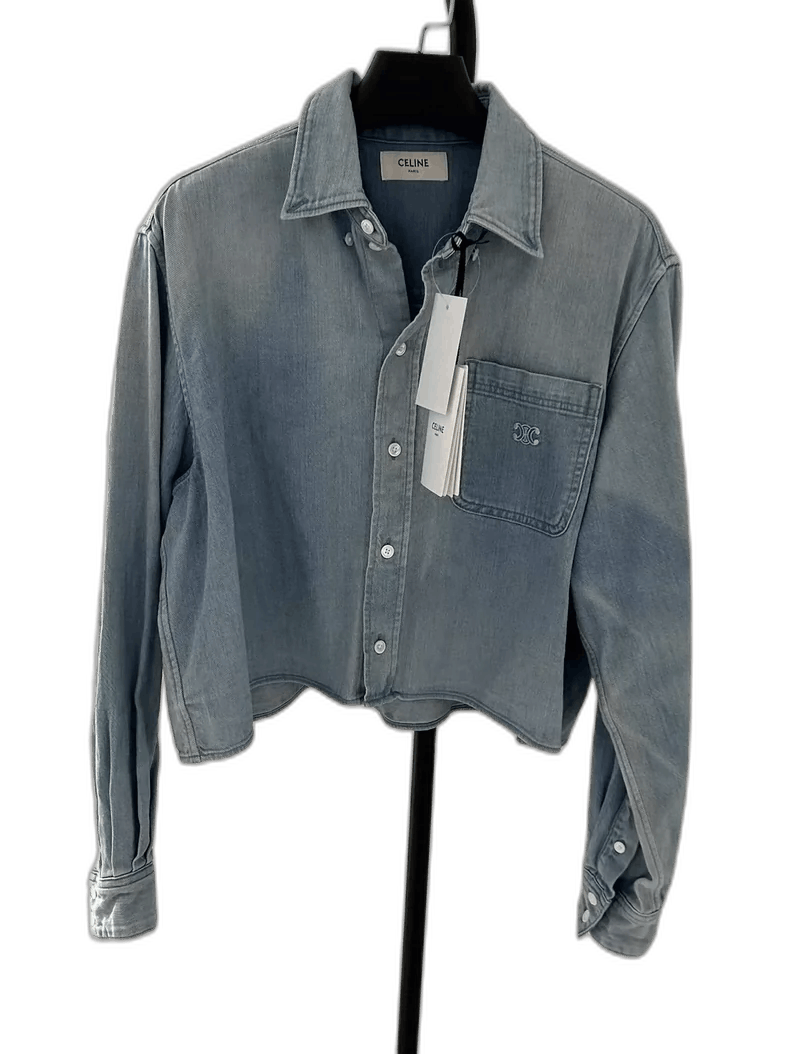 Celine Celine SS22 Cropped Long Sleeve Shirt Size US M / EU 48-50 / 2 - 1 Thumbnail