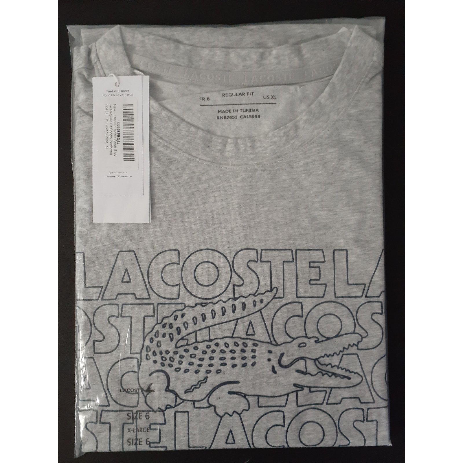 Lacoste Lacoste Regular Fit Sports Performance Graphic T-Shirt XL Size US XL / EU 56 / 4 - 2 Thumbnail