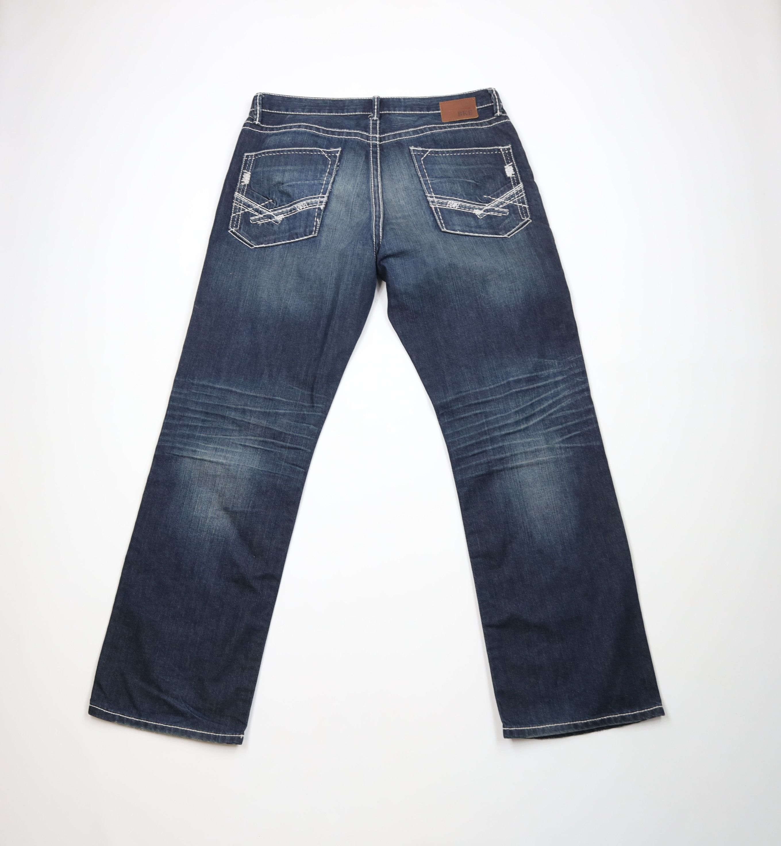 Vintage Buckle BKE Thick Stitch Tyler Straight Leg Denim Jeans Size US 36 / EU 52 - 11 Thumbnail
