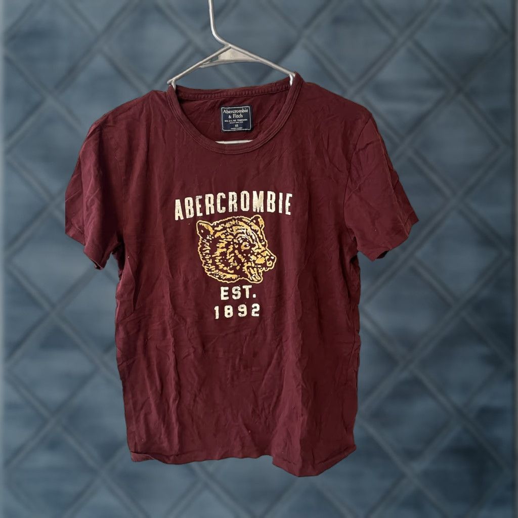 Abercrombie & Fitch Abercrombie & Fitch T-Shirt Men XS Maroon Graphic Logo Short Sleeve Crew Neck Slim Fit/Regular Size XS Mens Shirt Logo Size US XS / EU 42 / 0 - 1 Thumbnail