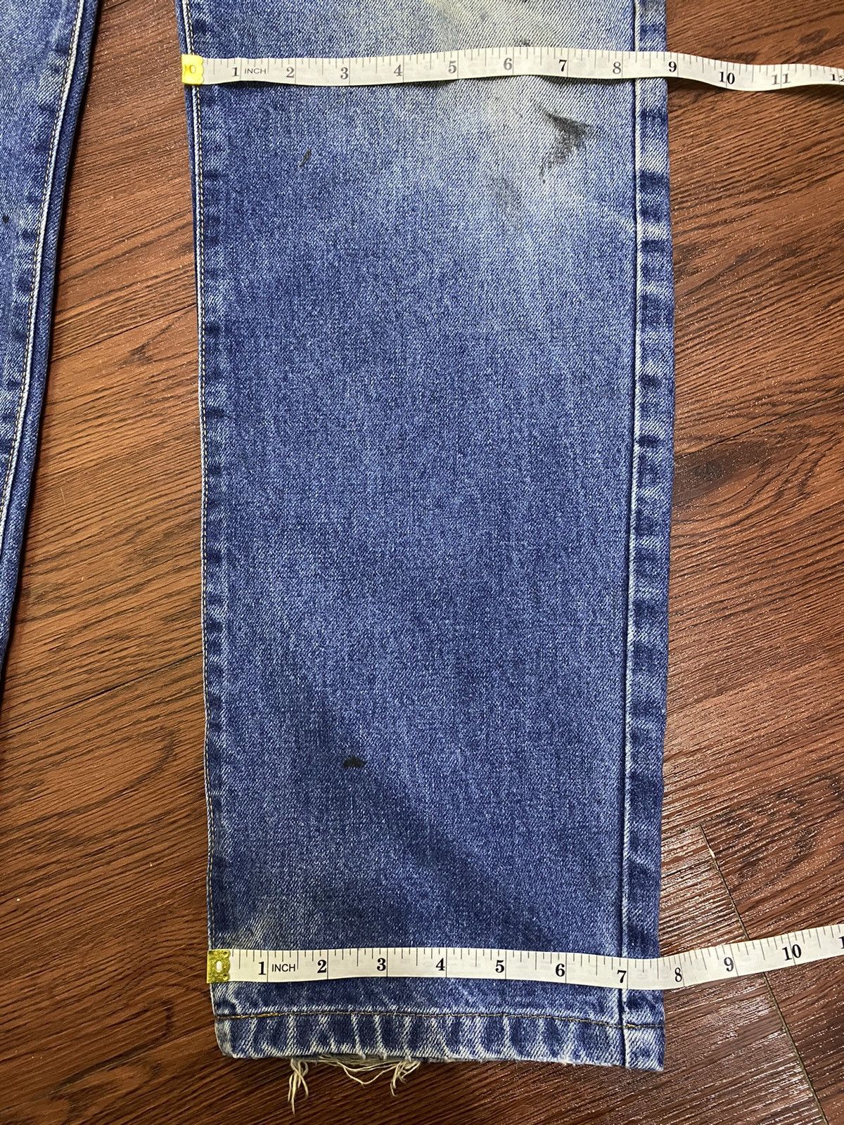 Warehouse Vintage Unique Clothing Blue Wash Distressed Loose Jeans Size US 32 / EU 48 - 15 Thumbnail