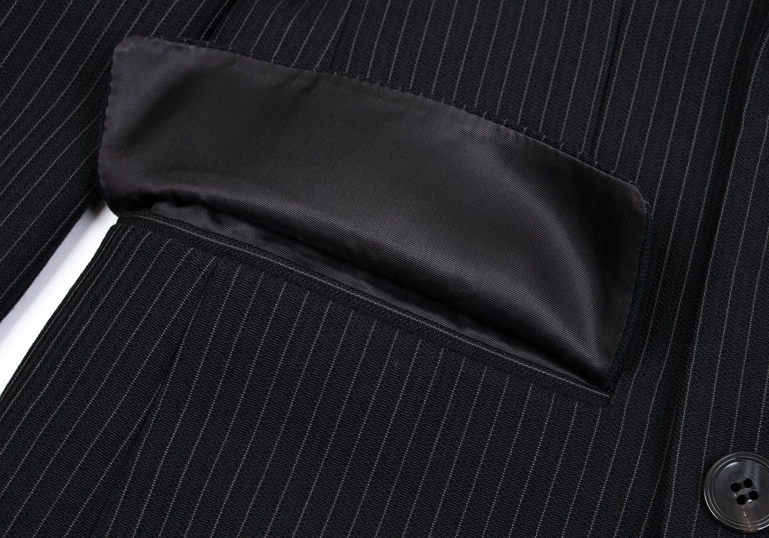 Jean Paul Gaultier Wool Stripe Double Breasted Jacket in Dark Navy 44M Size US S / EU 44-46 / 1 - 10 Thumbnail