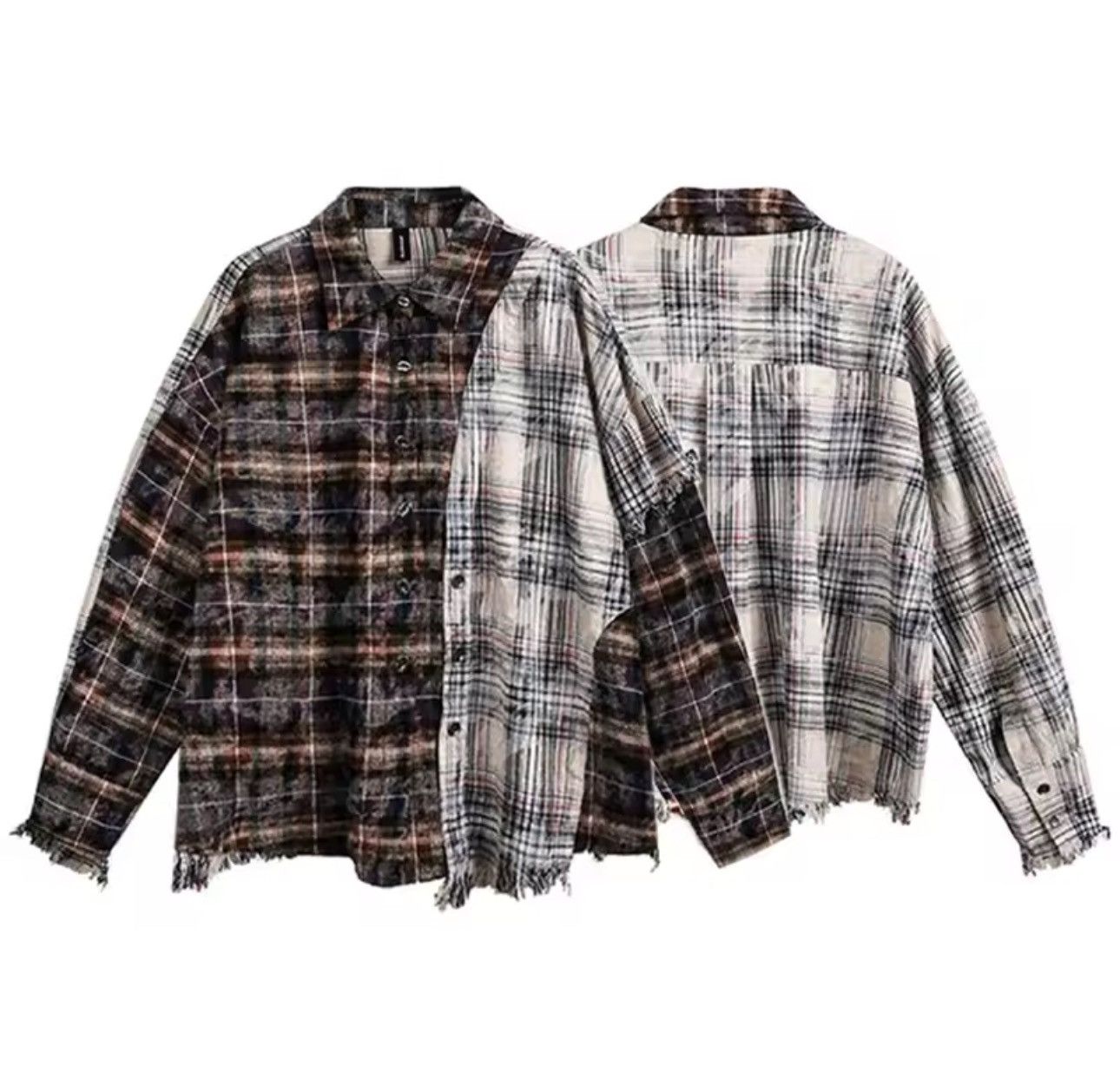 Other Vintage Retro Style Distressed Plaid Patchwork Shirt Y2k Size US L / EU 52-54 / 3 - 4 Thumbnail