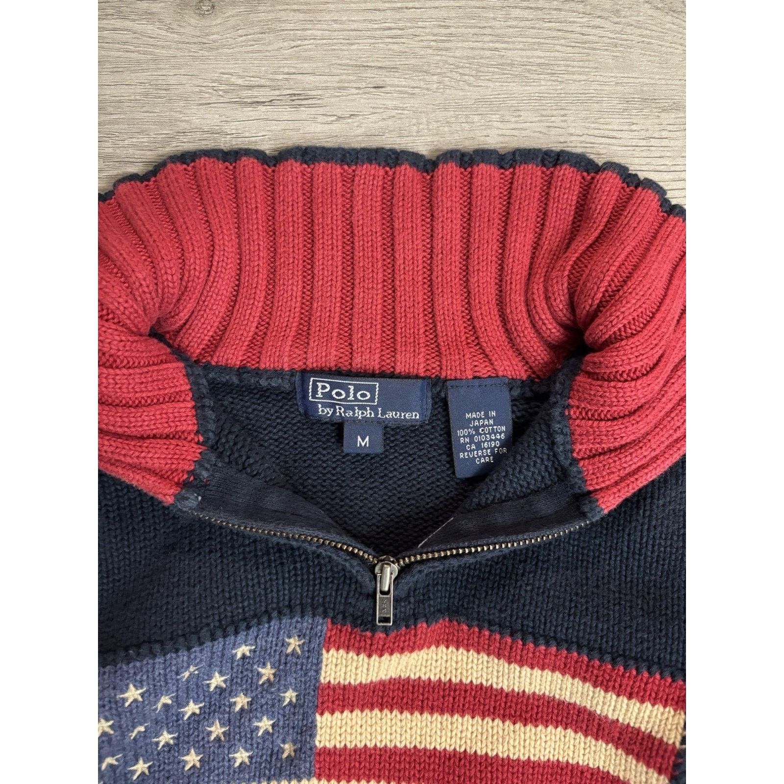 Ralph Lauren Vintage Polo Ralph Lauren Knit 1/4 Zip USA Flag Youth M Size M / US 6-8 / IT 42-44 - 4 Thumbnail