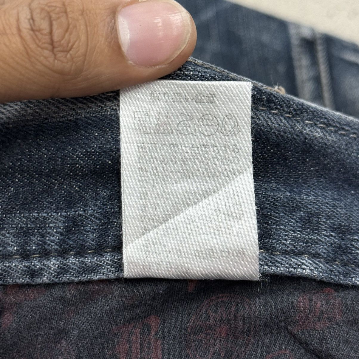 Japanese Brand Blow By Blue Crazy Y2K Whisker Washed Denim Pants Size US 31 - 18 Thumbnail