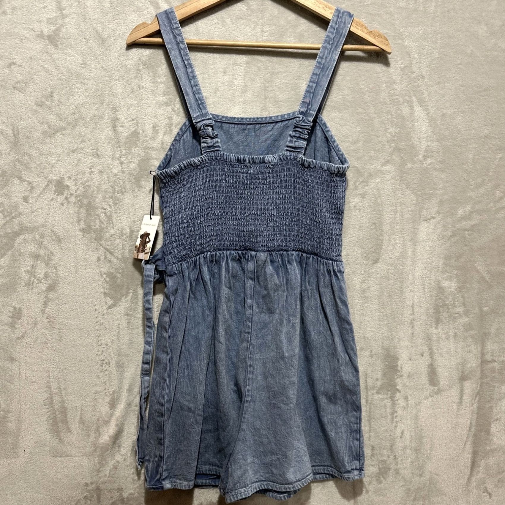 Vintage Sincerely Jules for Bandier Denim Romper Women S Blue Sleeveless NWT Size 28" / US 6 / IT 42 - 2 Thumbnail