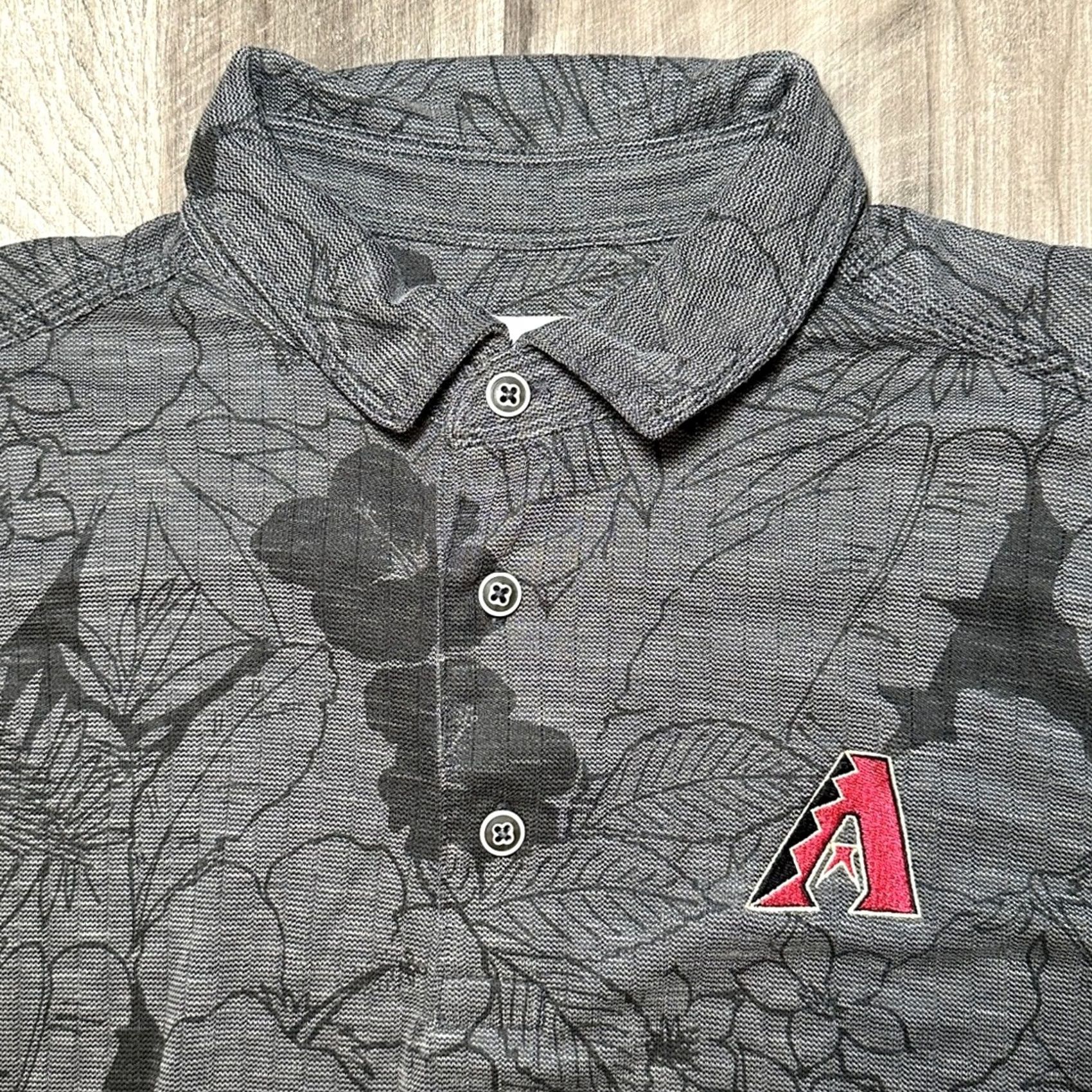 Tommy Bahama Tommy Bahama Arizona Diamondbacks Hawaiian Floral Modal Blend Polo Medium Gray Mens Regular Size M Size US M / EU 48-50 / 2 - 5 Thumbnail