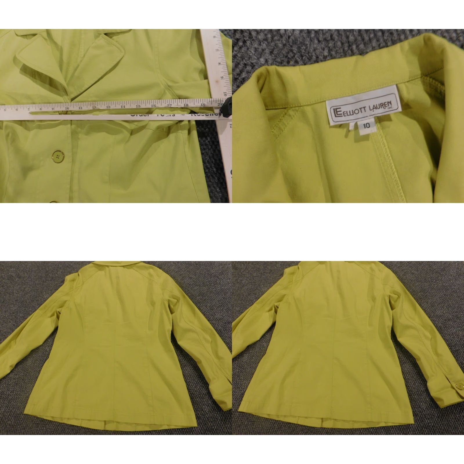 Vintage Elliot Lauren Womens Jacket 10 Green Button Zip Casual Knit Cotton Blend Lining Polyester Mid-Length Black? Green? Size L / US 10 / IT 46 - 8 Thumbnail