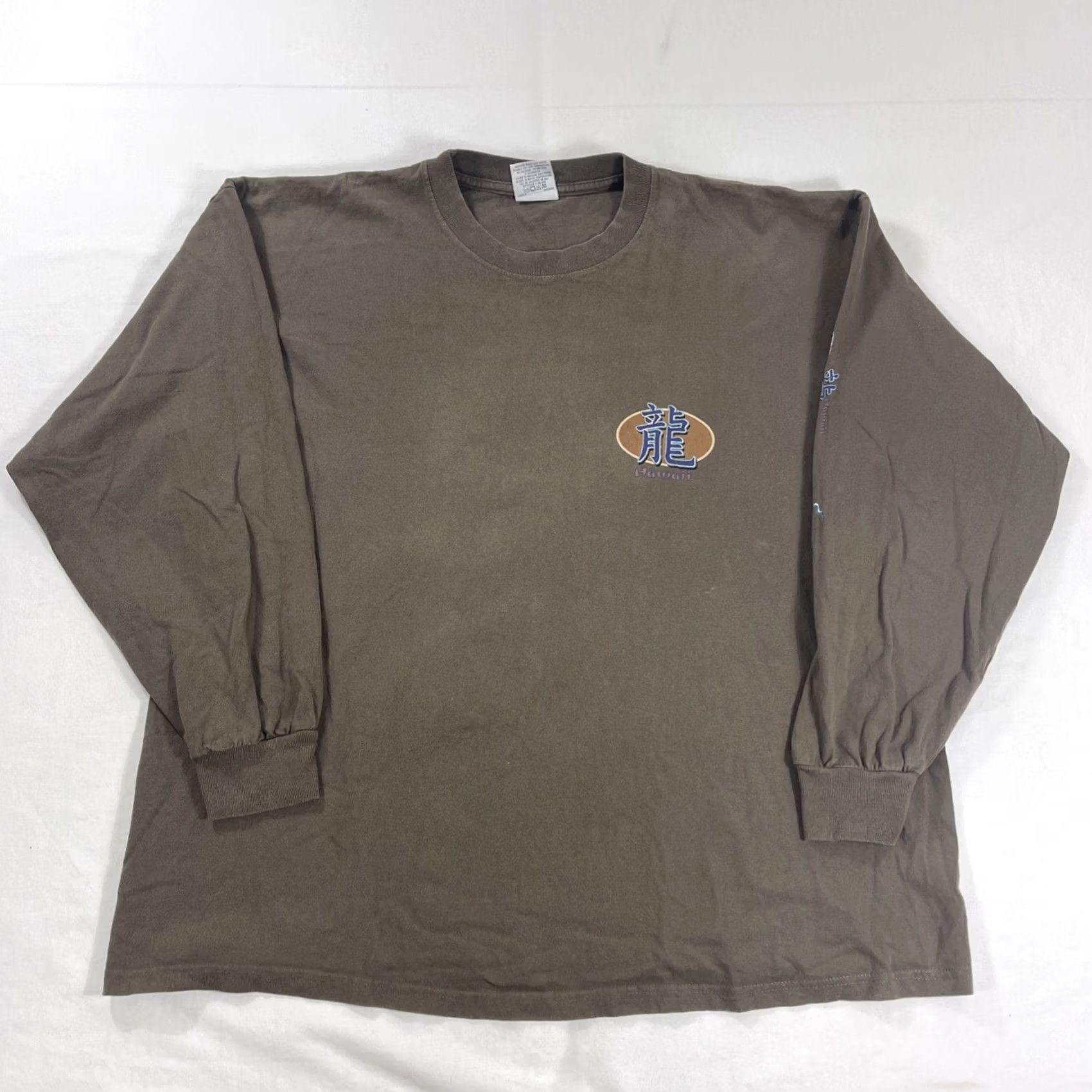 Gildan VINTAGE Gildan Shirt 2XL Long Sleeve Green Graphic 90s Heavyweight Mens Size US XXL / EU 58 / 5 - 2 Thumbnail