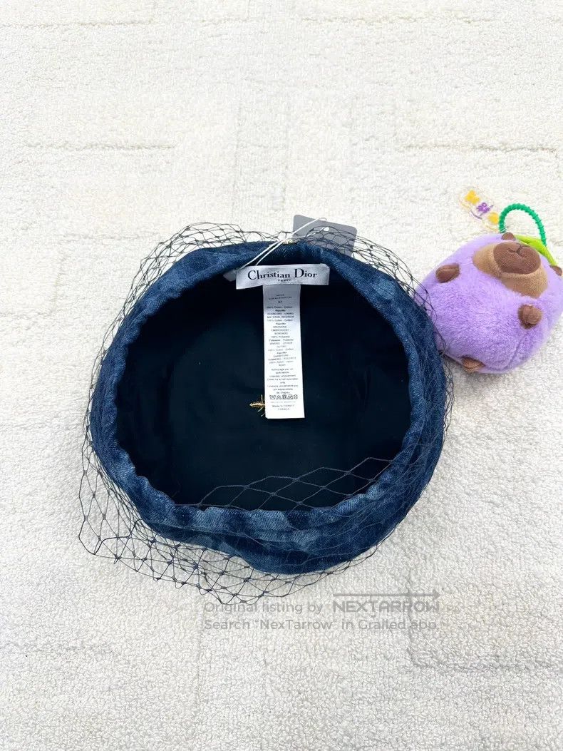 Dior Dior Size57 Blue denim mesh beret Size ONE SIZE - 3 Thumbnail