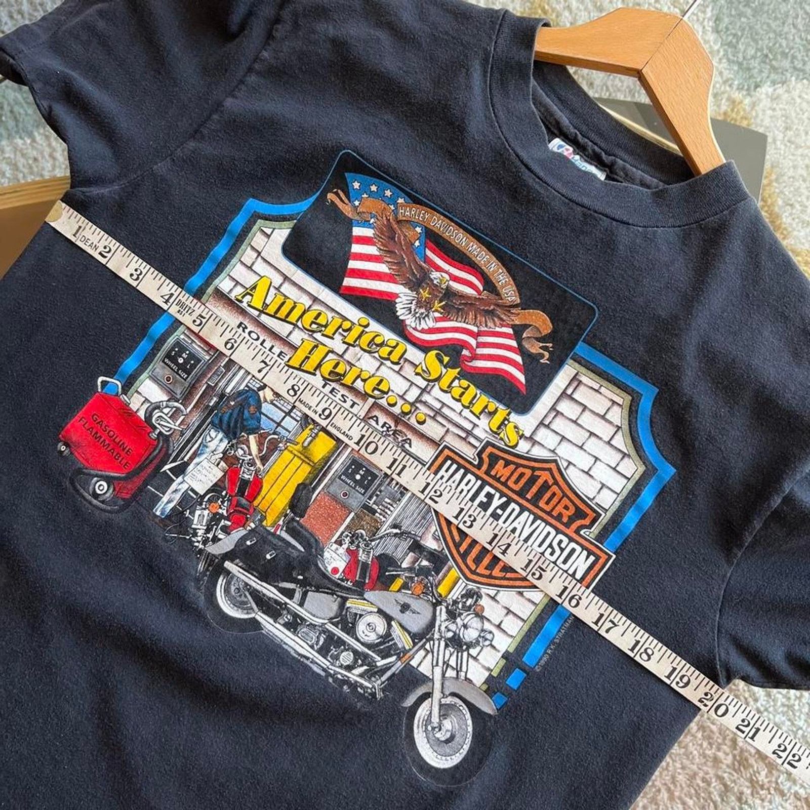 Harley Davidson 90s Harley-Davidson Tee | America Starts Here | York PA | L Size US L / EU 52-54 / 3 - 14 Thumbnail
